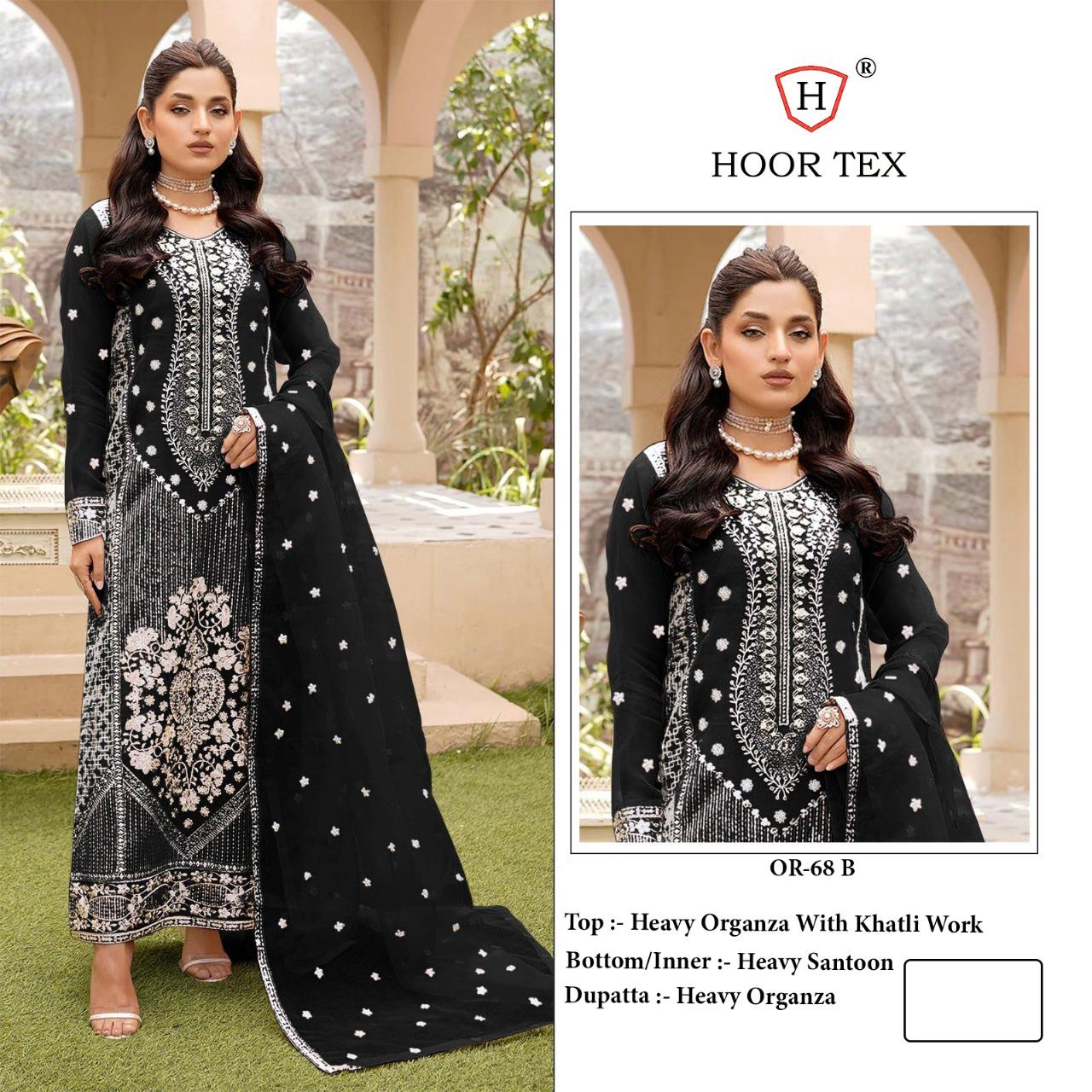 Hoor Tex Or-68,A To D Heavy Organza Wholesale Pakistani Salwar Suit Eid Collection - Image 3