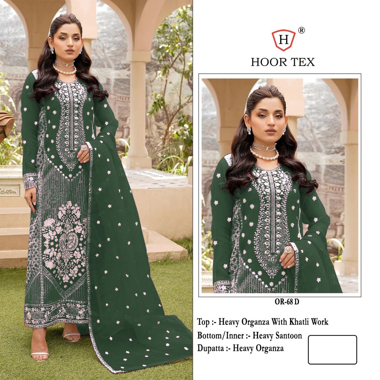 Hoor Tex Or-68,A To D Heavy Organza Wholesale Pakistani Salwar Suit Eid Collection - Image 4