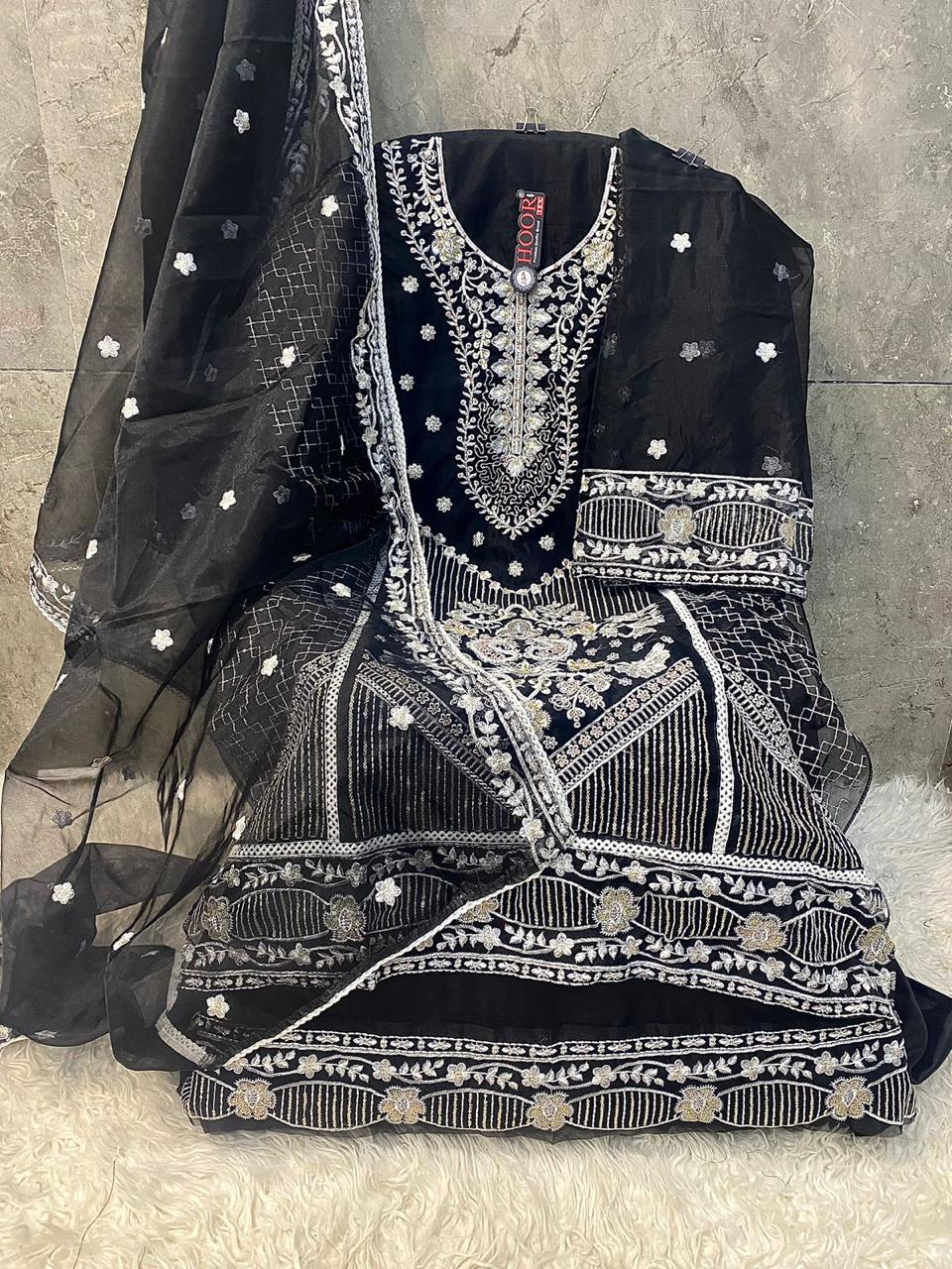 Hoor Tex Or-68,A To D Heavy Organza Wholesale Pakistani Salwar Suit Eid Collection - Image 6