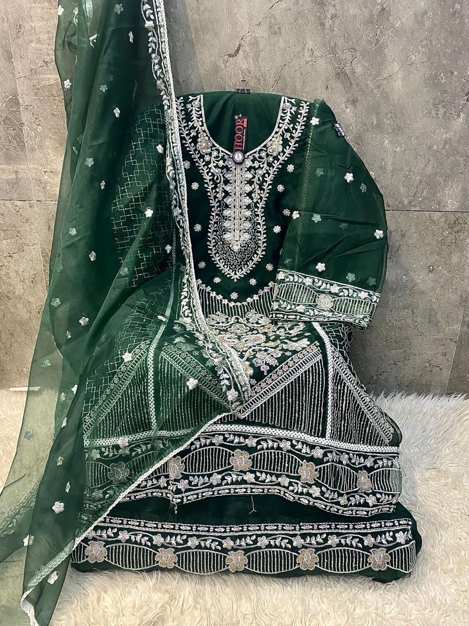 Hoor Tex Or-68,A To D Heavy Organza Wholesale Pakistani Salwar Suit Eid Collection - Image 8