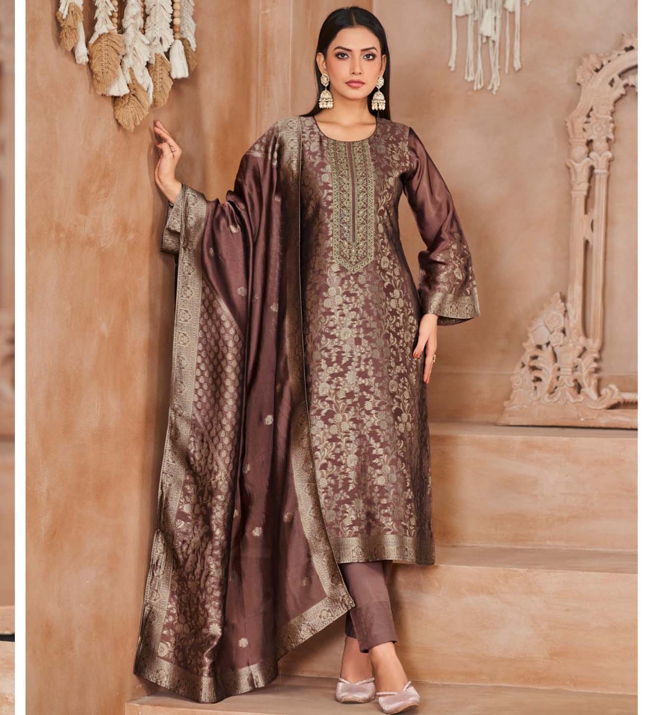 Ibiza Alisa Banglory Silk Jacquard Wholesale Salwar Kameez Collection