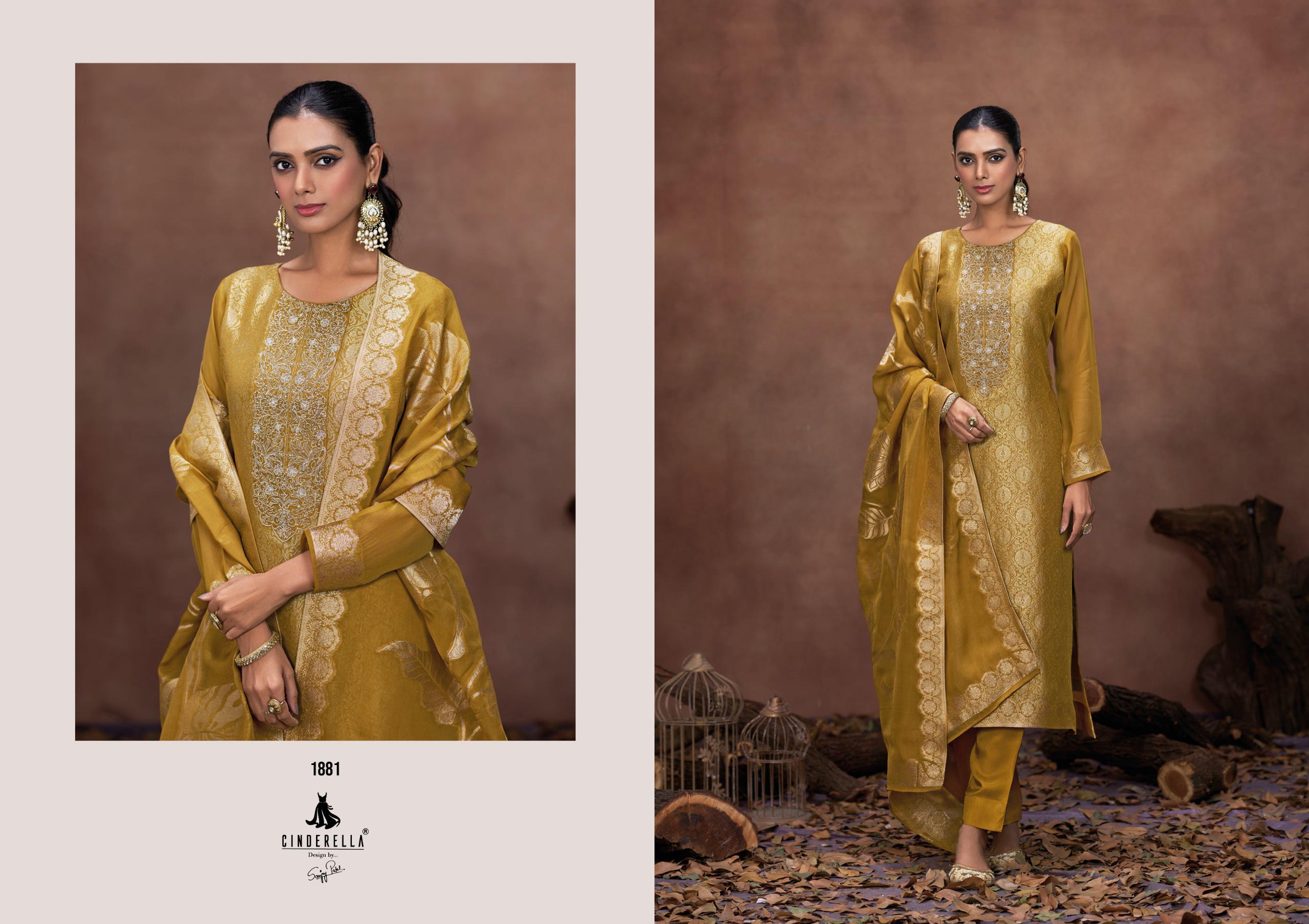 Ibiza Vienna Pure Organza Jacquard Embroidered Suit Wholesale Catalog - Image 5