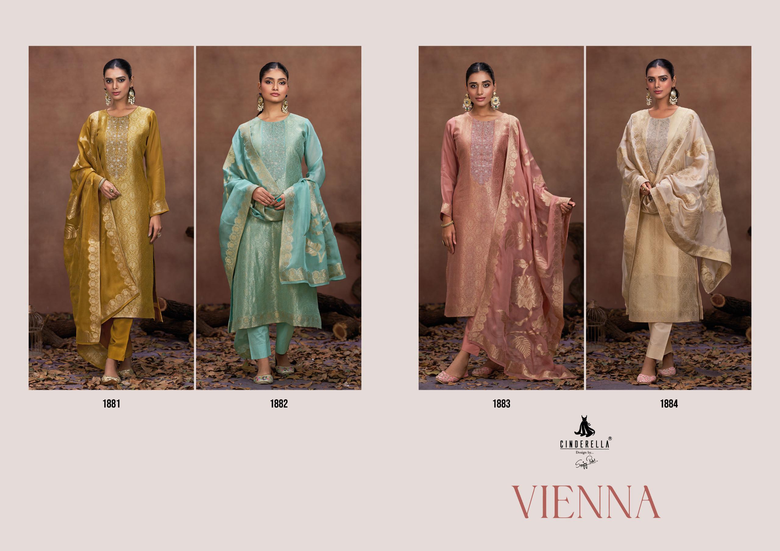 Ibiza Vienna Pure Organza Jacquard Embroidered Suit Wholesale Catalog - Image 6