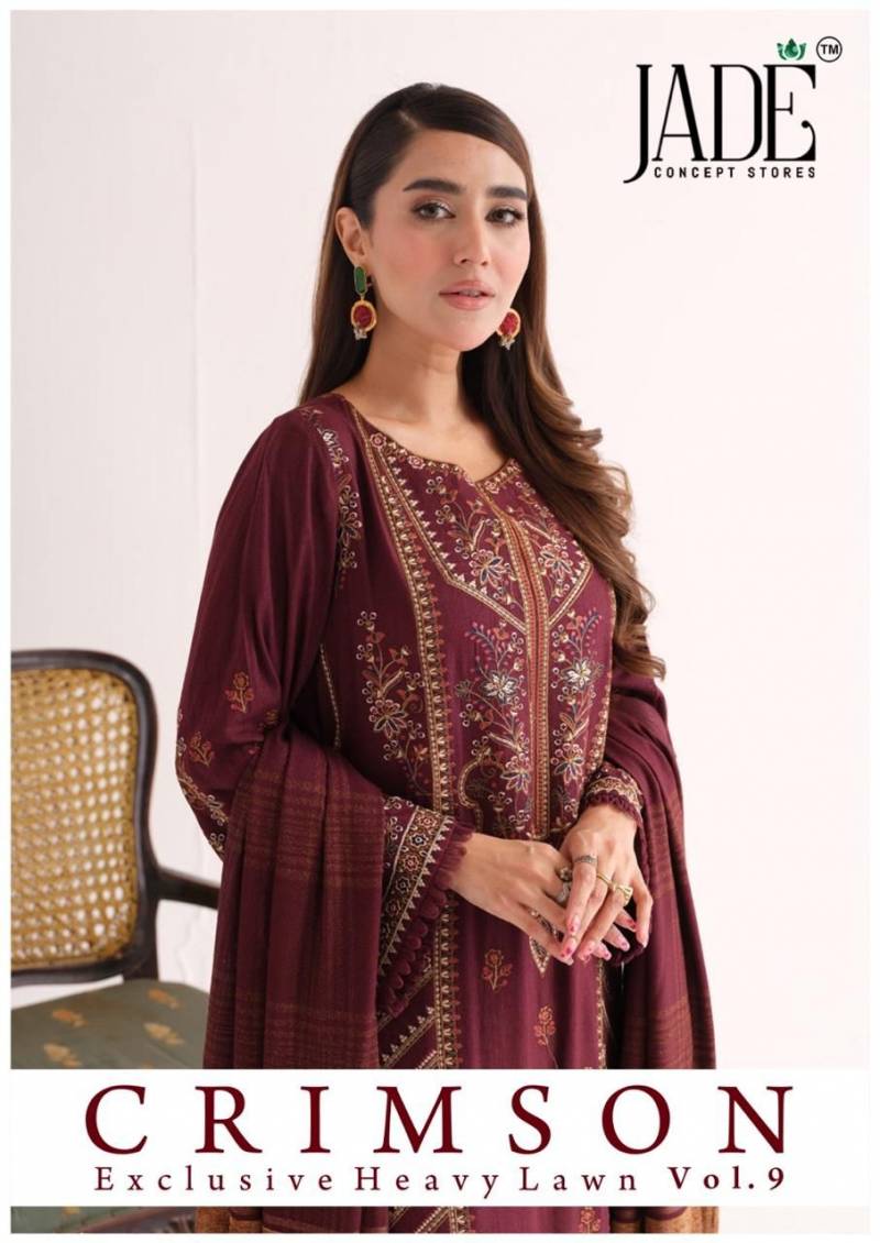 Jade Crimson Exclusive Lawn Vol 9 Lawn Cotton Wholesale Pakistani Eid Collection