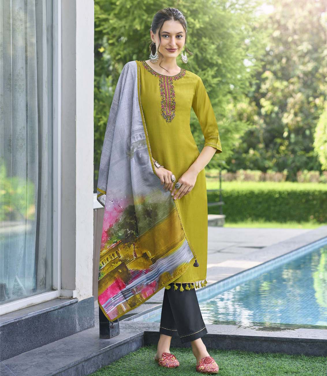 Kadlee Zarin Viscose Weaving Wholesale Readymade Salwar Suit Catalog