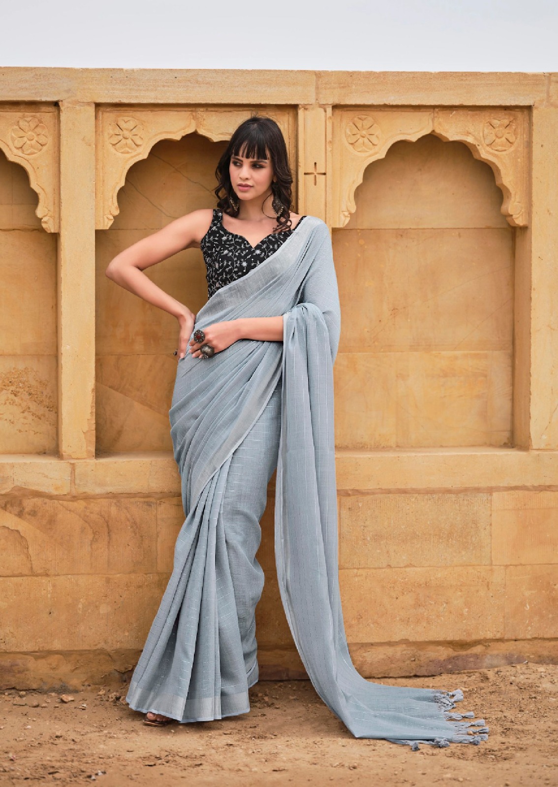 Kashvi Creation Abhilasha Vol 3 Linen Silk Wholesale Sarees Catalog - Image 7