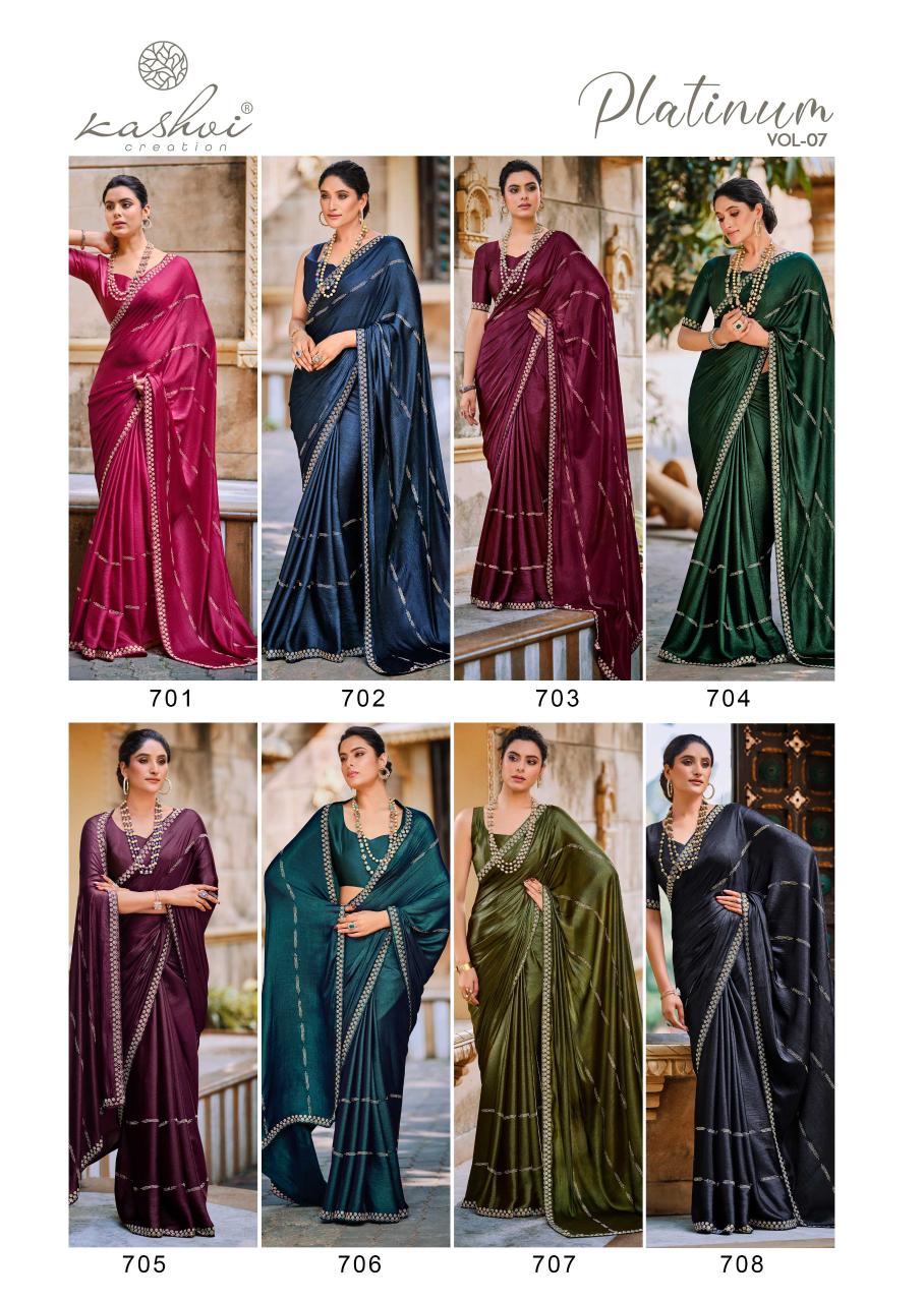 Kashvi Creation Platinum-Vol 7 Pn Soft Silk Wholesale Fancy Sarees Collection - Image 10
