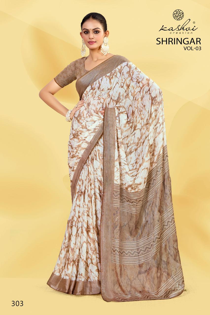 Kashvi Creation Shringar Vol. 3 Brasso Wholesale Fancy Sarees Catalog - Image 9