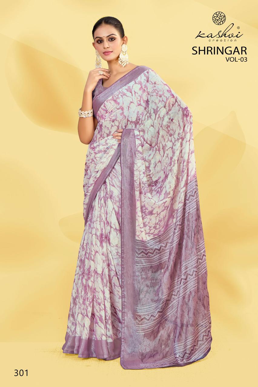Kashvi Creation Shringar Vol. 3 Brasso Wholesale Fancy Sarees Catalog - Image 3