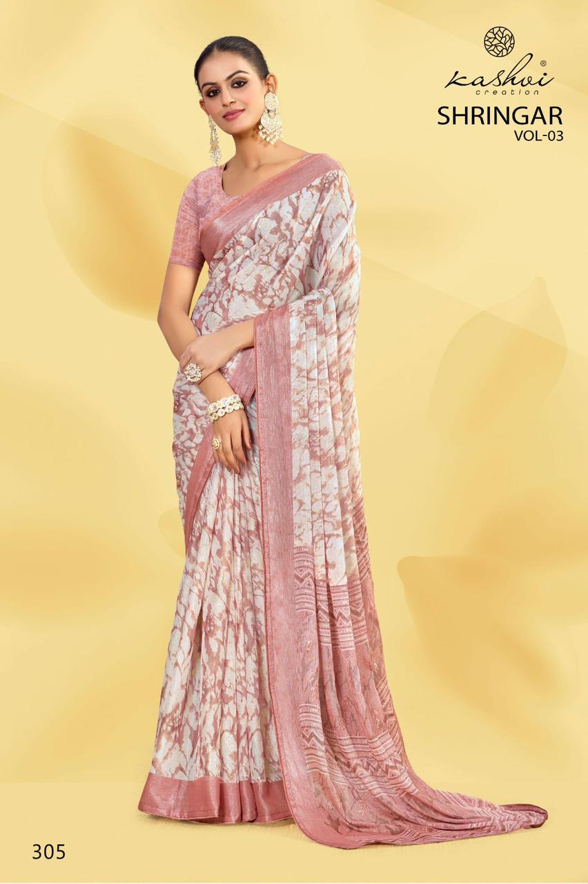 Kashvi Creation Shringar Vol. 3 Brasso Wholesale Fancy Sarees Catalog - Image 5