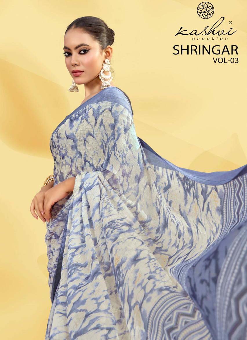 Kashvi Creation Shringar Vol. 3 Brasso Wholesale Fancy Sarees Catalog
