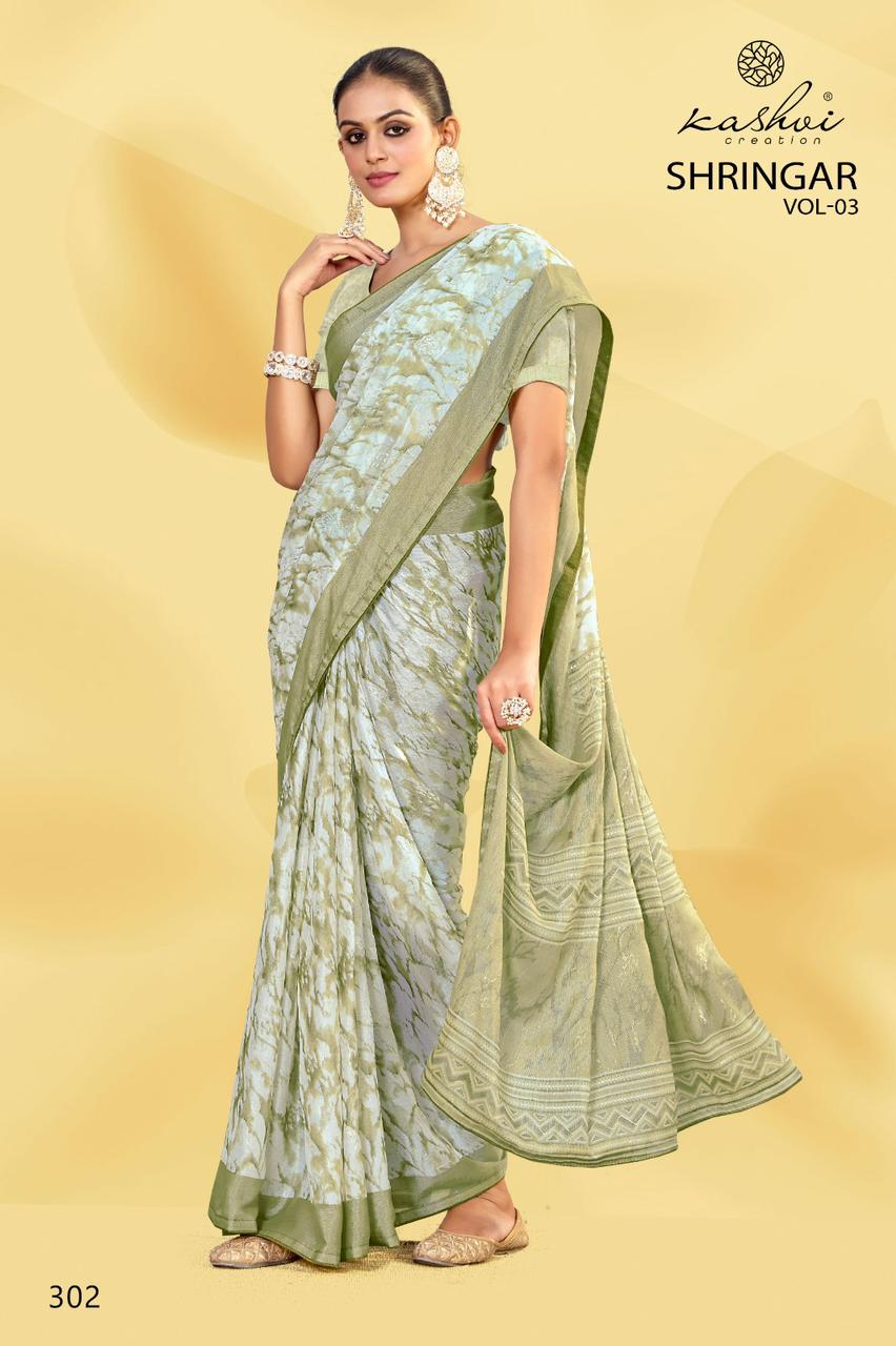 Kashvi Creation Shringar Vol. 3 Brasso Wholesale Fancy Sarees Catalog - Image 6