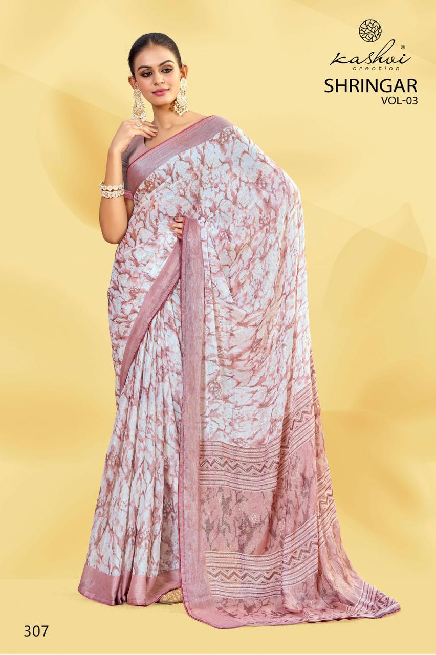 Kashvi Creation Shringar Vol. 3 Brasso Wholesale Fancy Sarees Catalog - Image 7