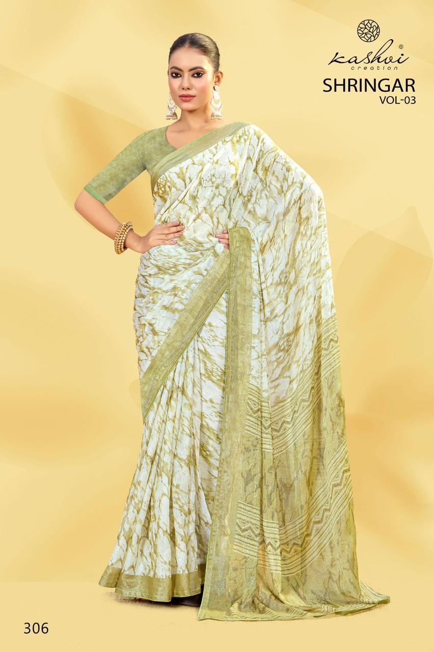 Kashvi Creation Shringar Vol. 3 Brasso Wholesale Fancy Sarees Catalog - Image 8