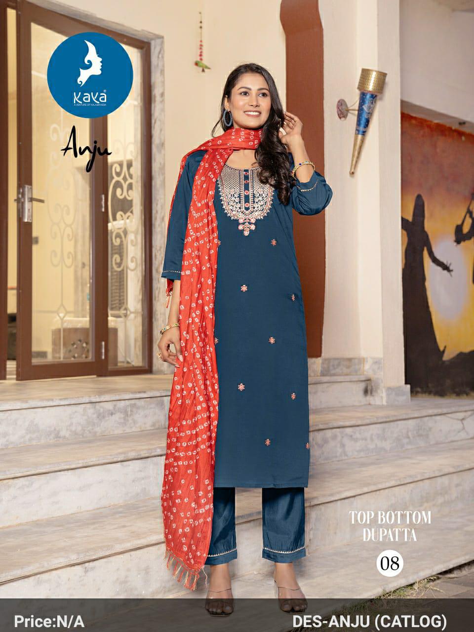 Kaya Anju Roman Silk Wholesale Readymade Salwar Suit Catalog - Image 2