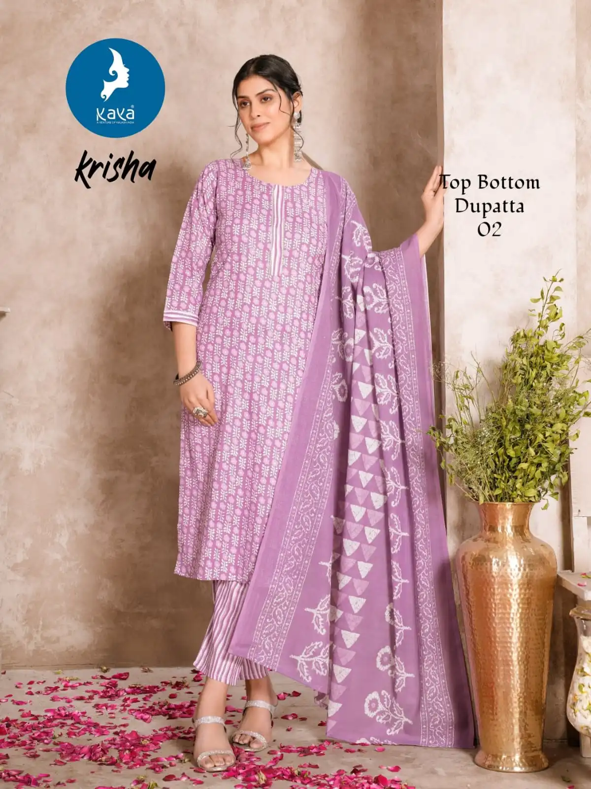 Kaya Krisha Cotton Printed Kurti With Bottom Dupatta Wholesale,