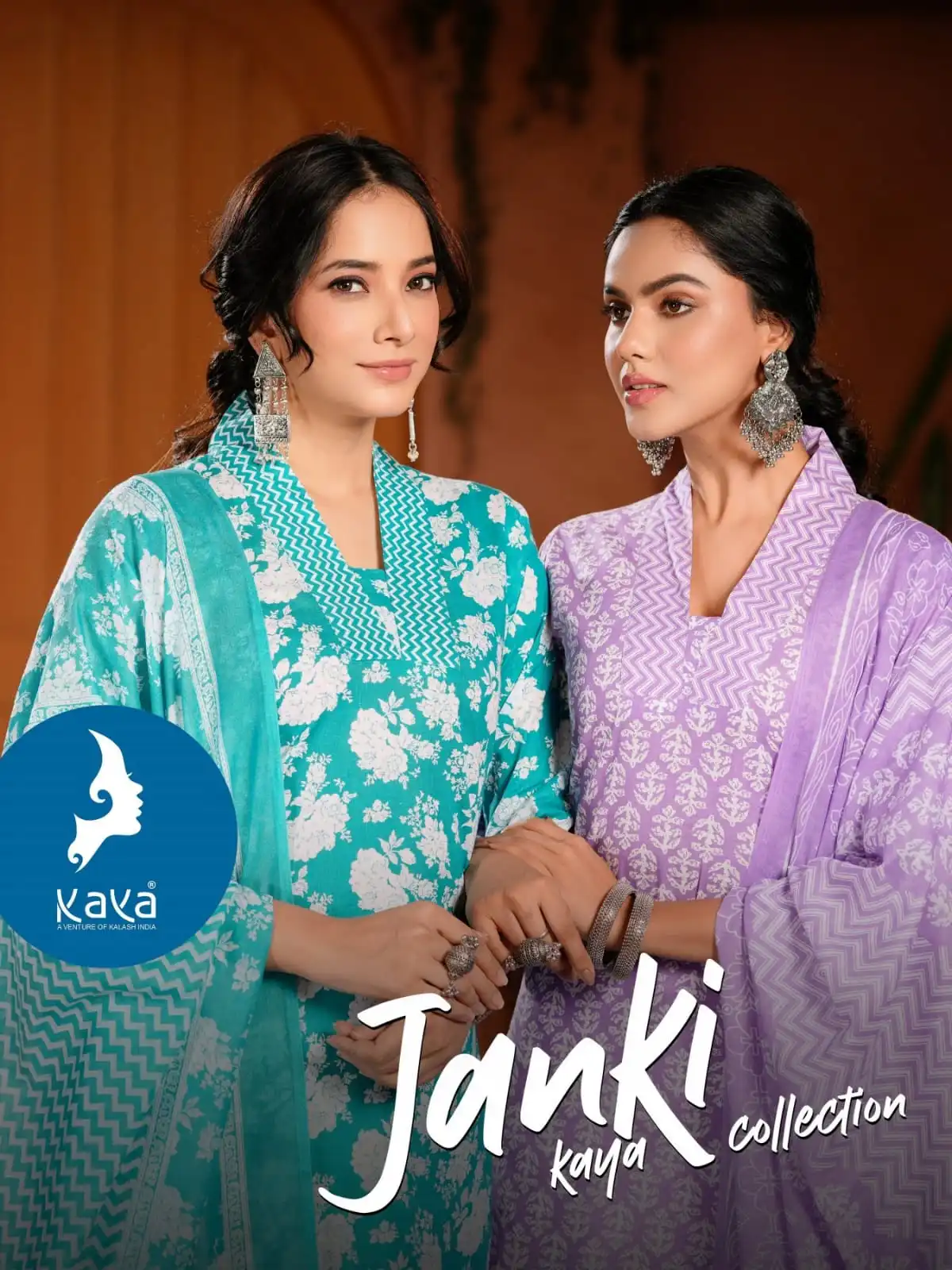 Kaya Kurti Janki Cotton Printed Kurti Set with Bottom & Dupatta Wholesale