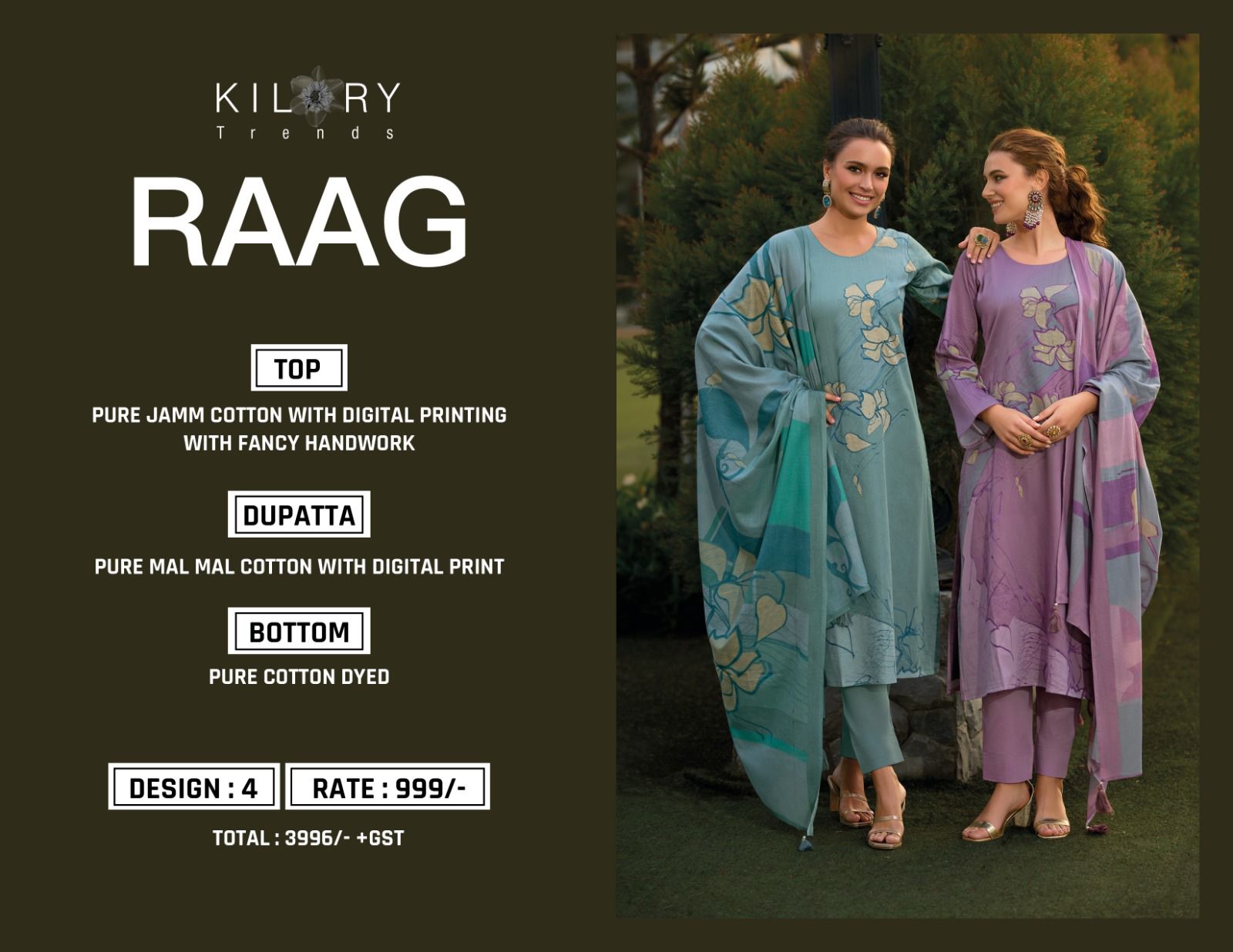 Kilory Trends Raag Pure Jamm Cotton Digital Printed Suit Wholesale Collection - Image 7