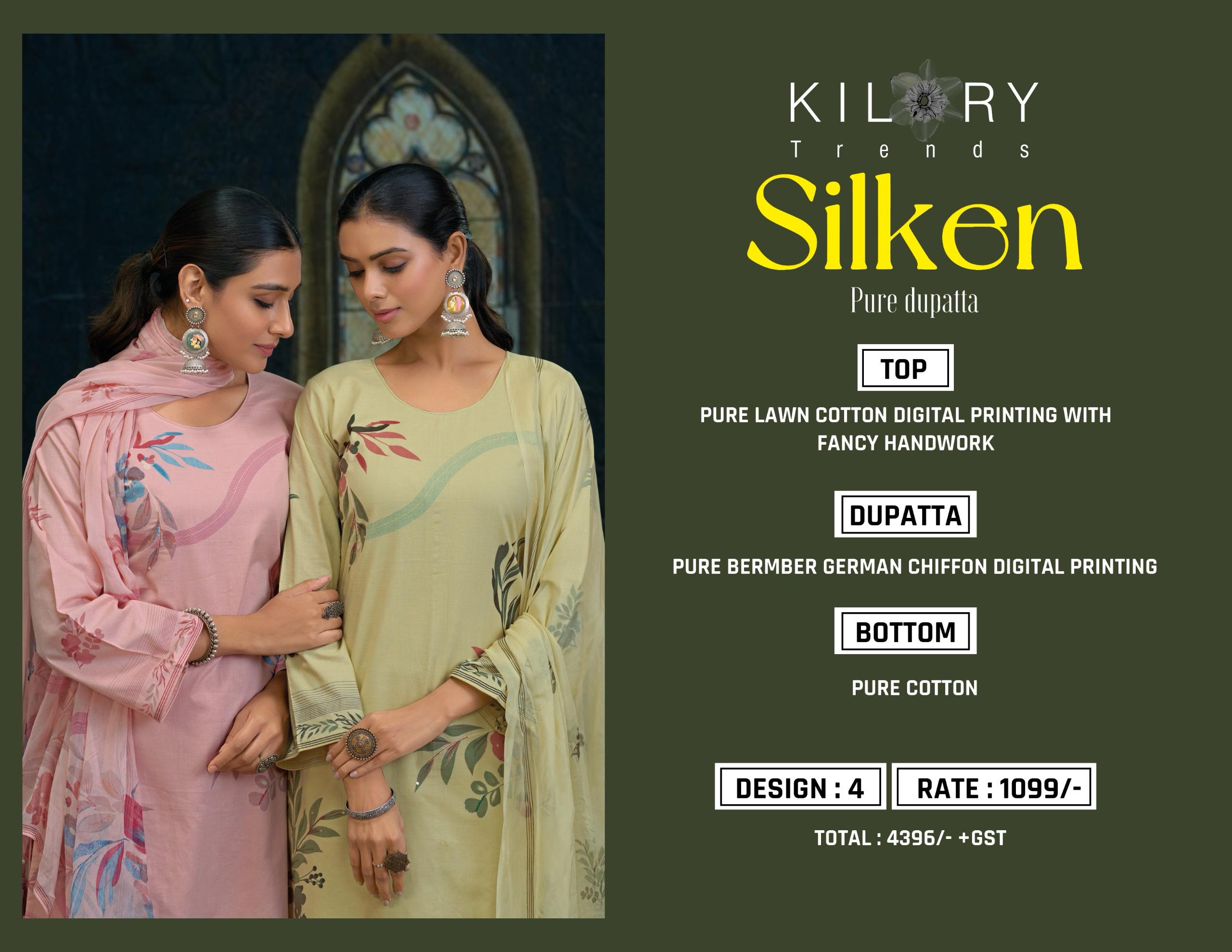 Kilory Trends Silken Pure Lwan Cotton Wholesale Fancy Salwar Suit Catalog - Image 5