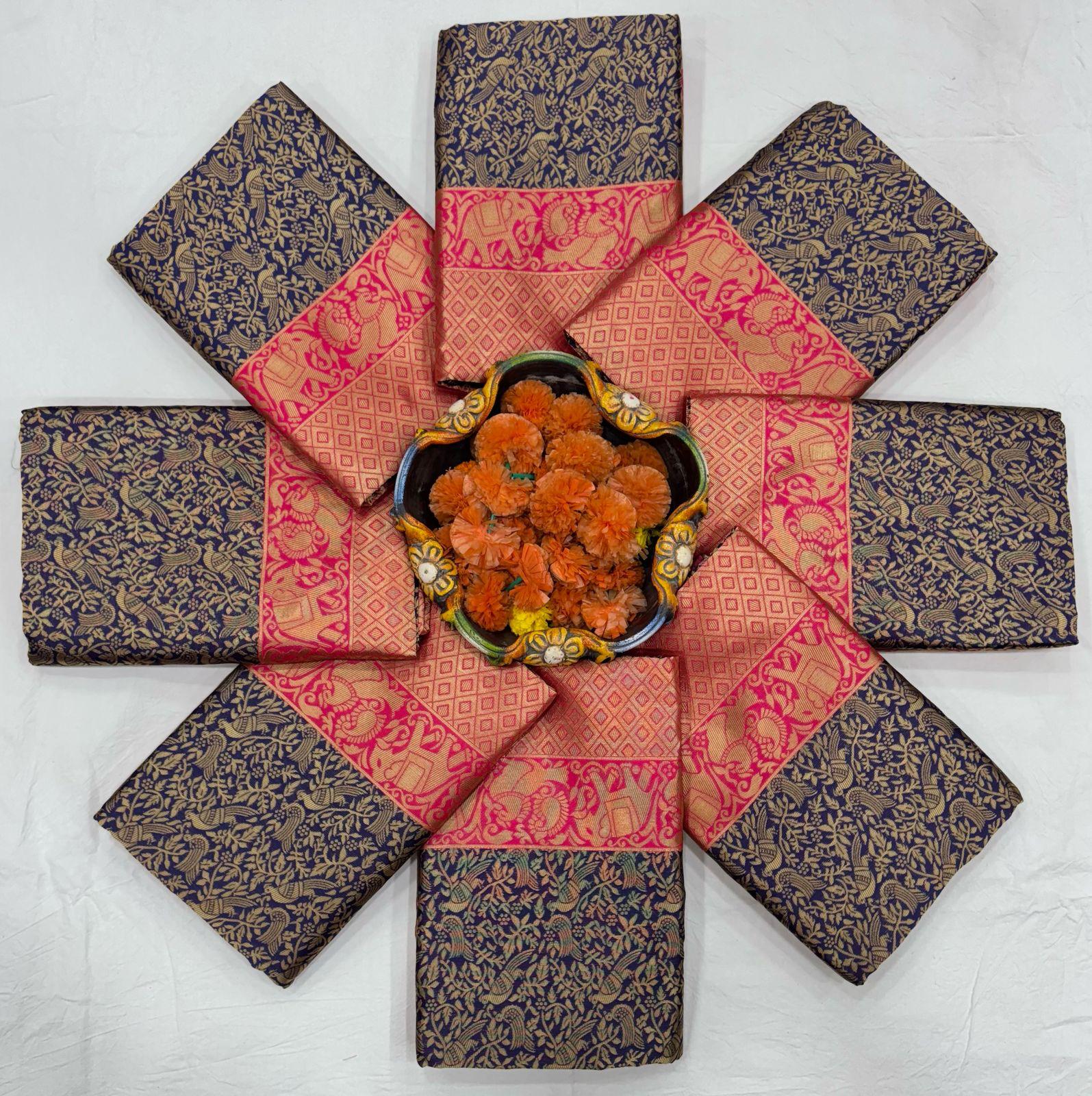 Kp-R Creation Kp-R- 215 Soft Lichi Silk Wholesale Sarees Collection - Image 6