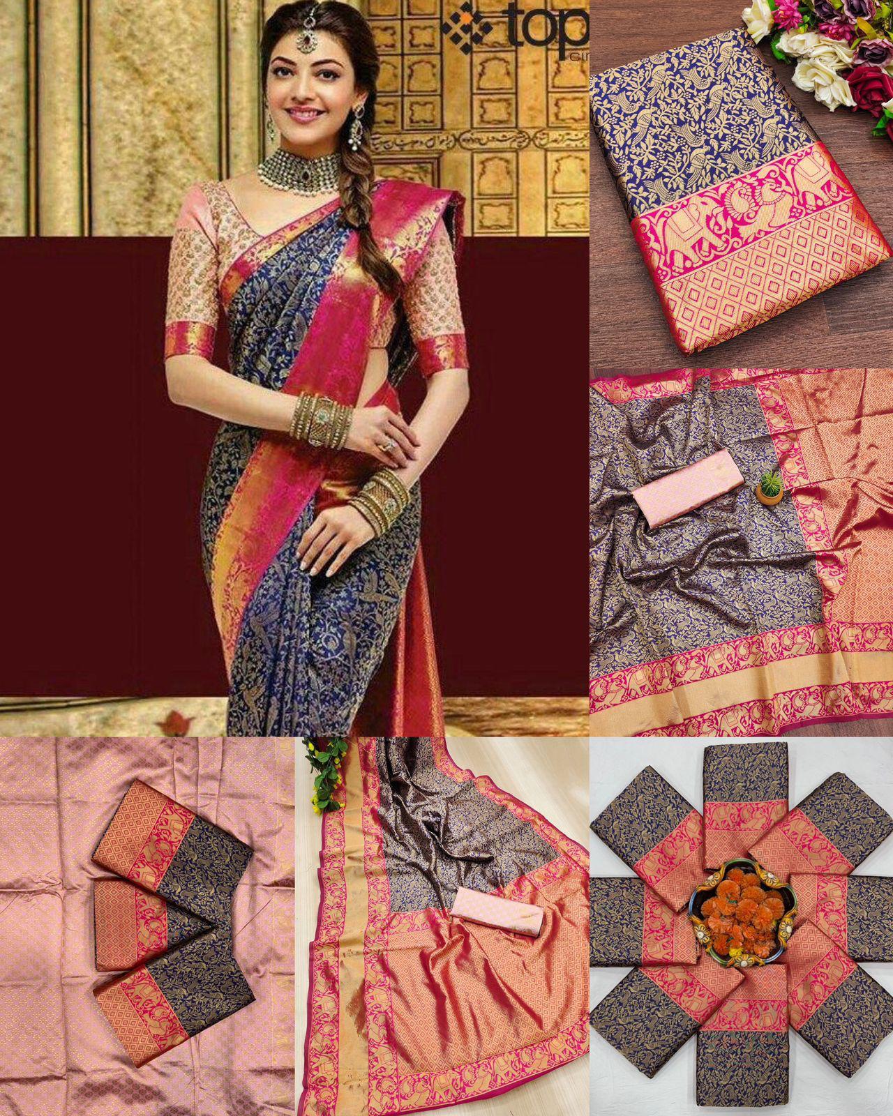 Kp-R Creation Kp-R- 215 Soft Lichi Silk Wholesale Sarees Collection - Image 2