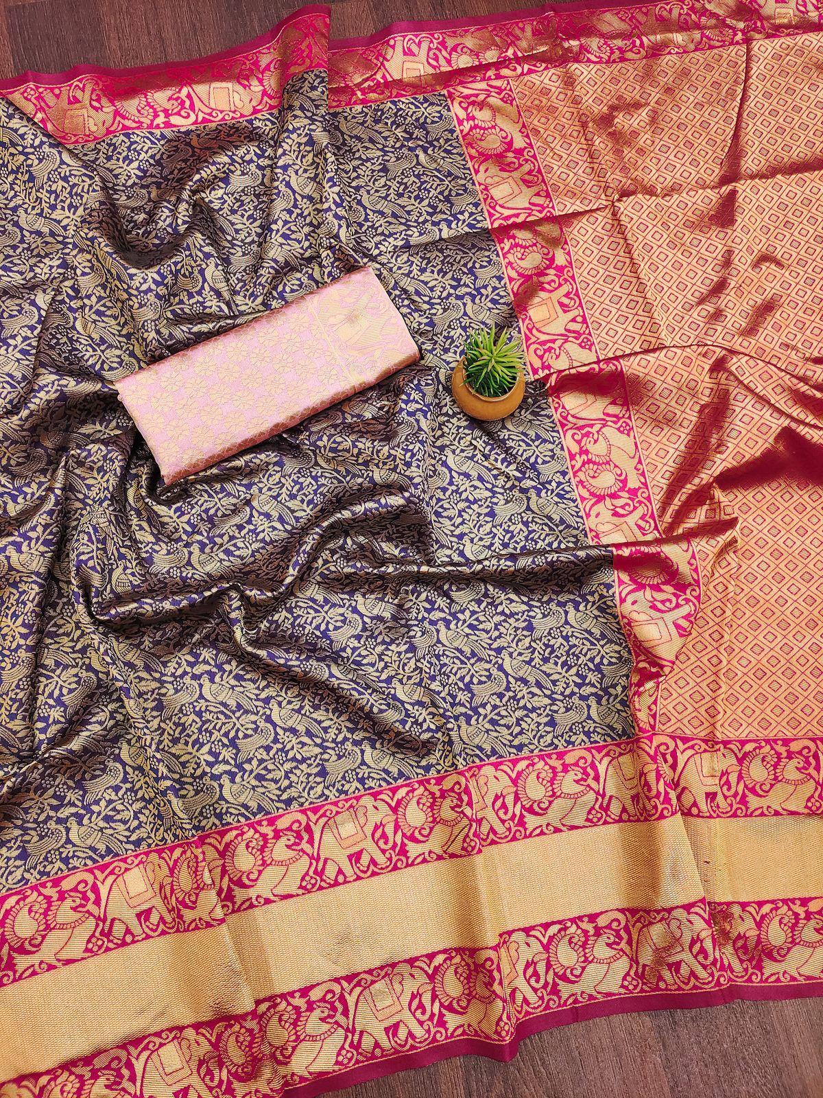 Kp-R Creation Kp-R- 215 Soft Lichi Silk Wholesale Sarees Collection - Image 4