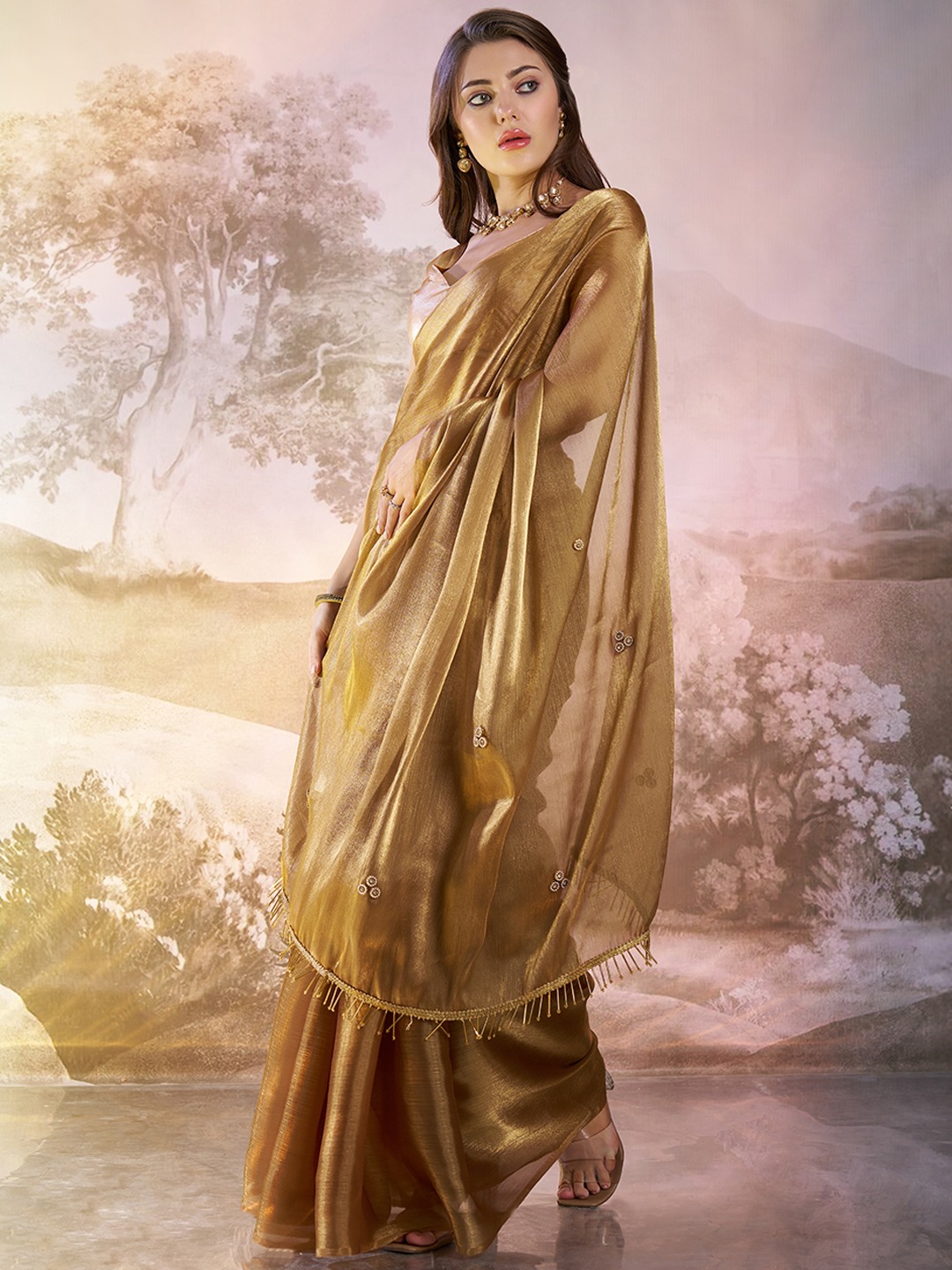 Laxminam OP-905 Designer Burberry Organza Saree Collection - Image 5