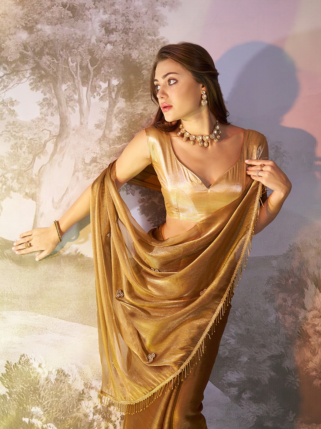 Laxminam OP-905 Designer Burberry Organza Saree Collection - Image 2