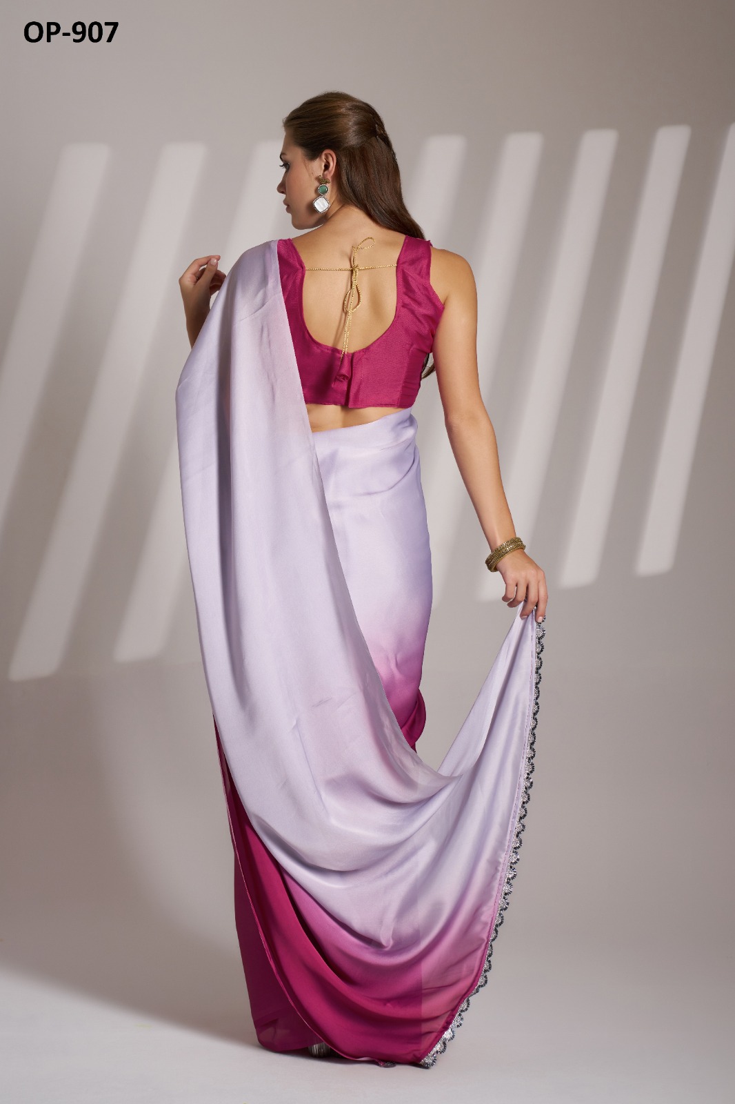 Laxminam OP-907 Latest Designer Chinnon Saree - Image 2