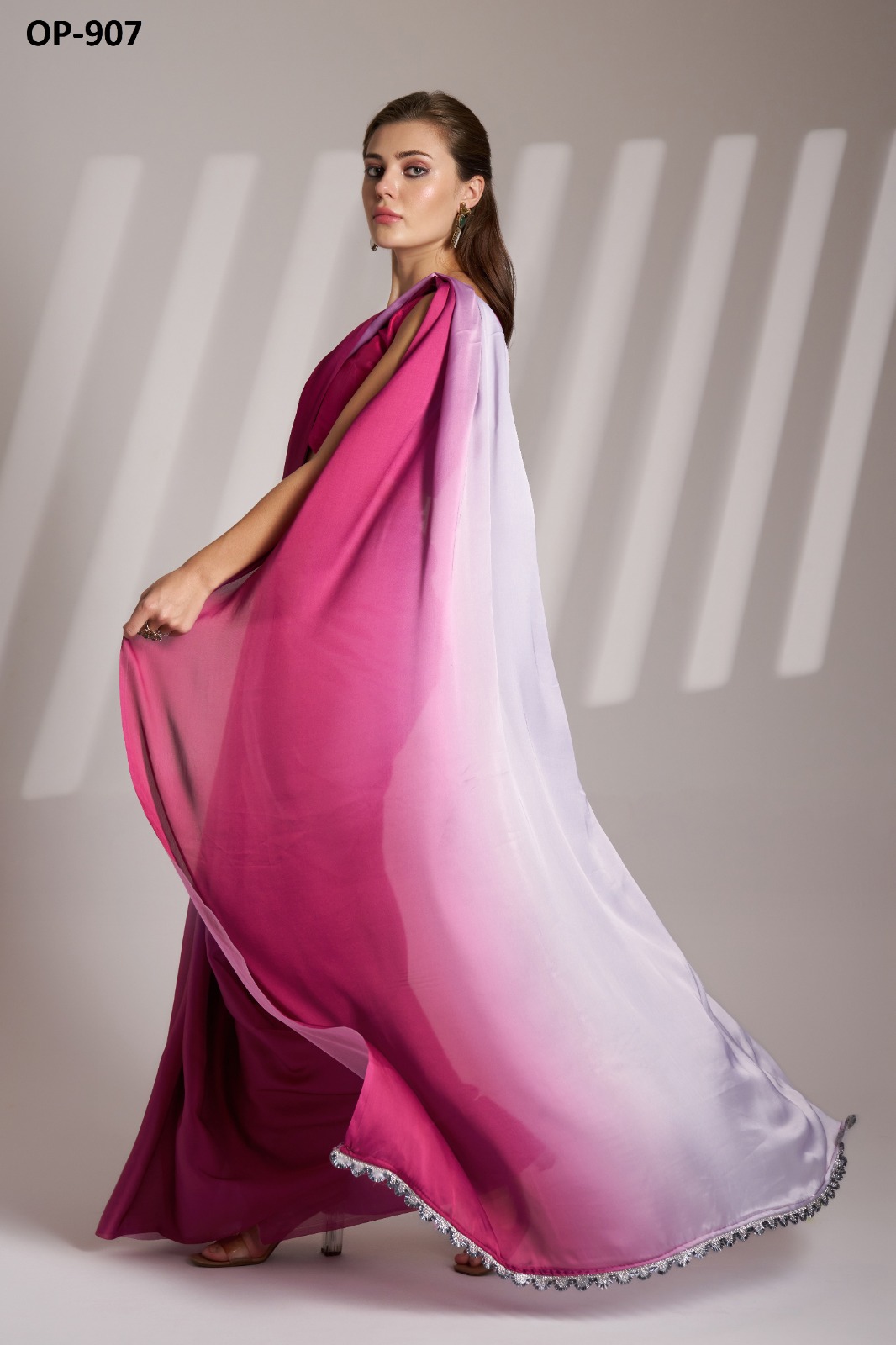 Laxminam OP-907 Latest Designer Chinnon Saree - Image 3