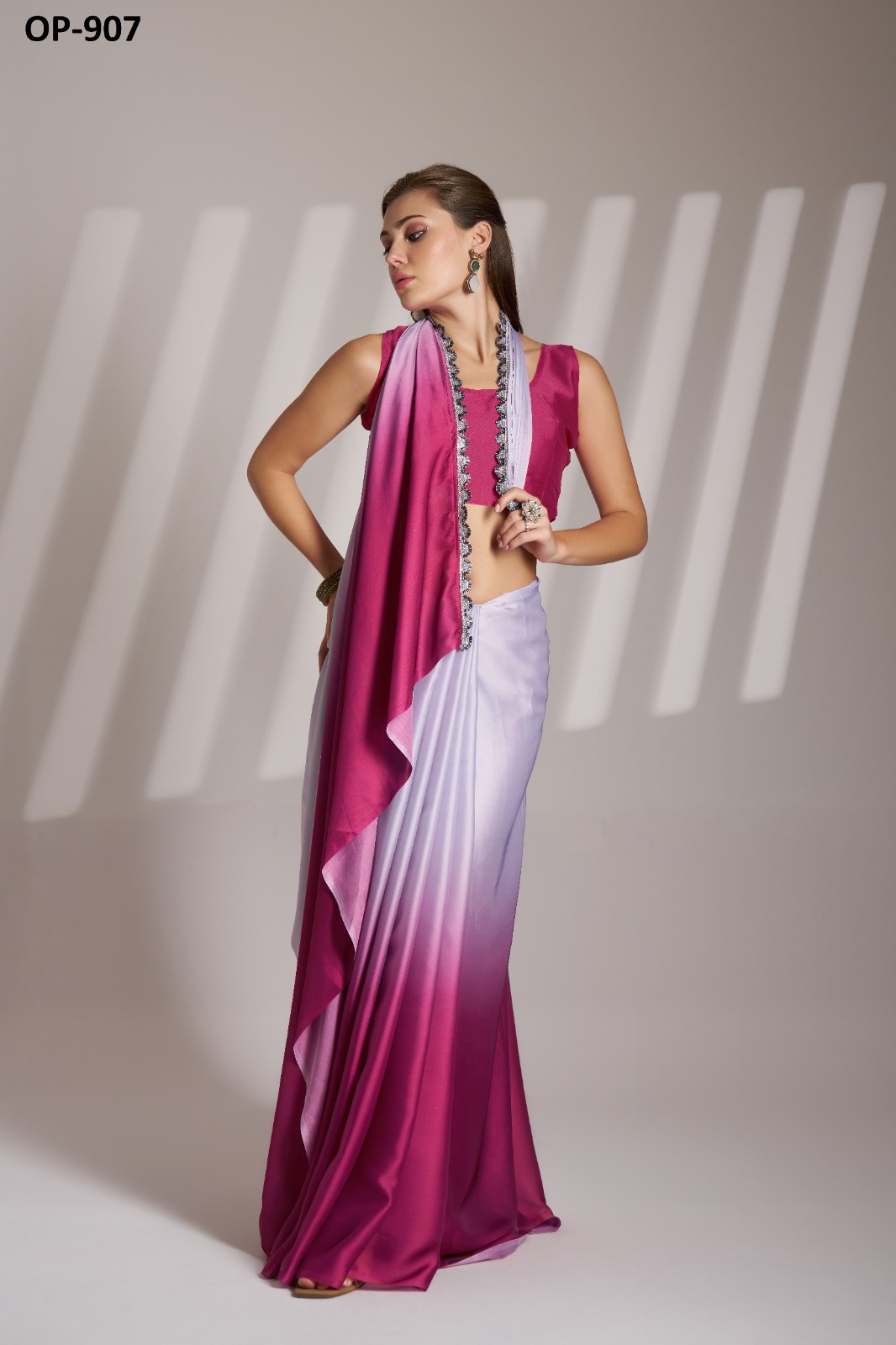 Laxminam OP-907 Latest Designer Chinnon Saree - Image 4