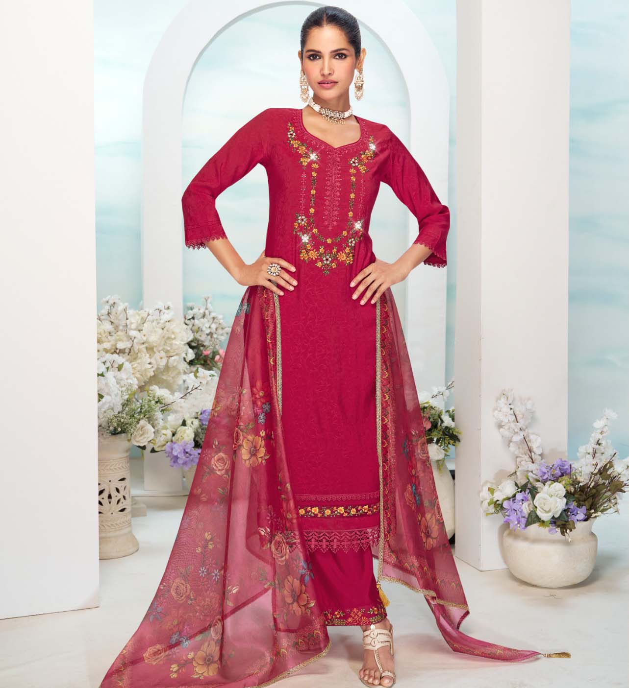 Lily And Lali Mishka Viscose Silk Embroidered Wholesale Readymade Salwar Suit Catalog