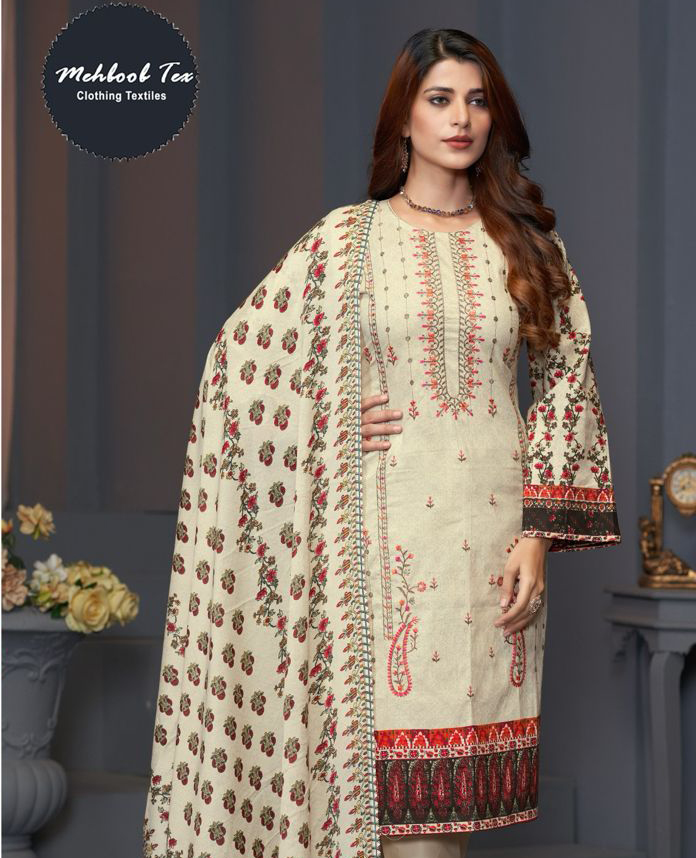 Mehboob Tex 1420 And 1421 Cotton Dupatta Wholesale Pakistani Salwar Suit Catalog