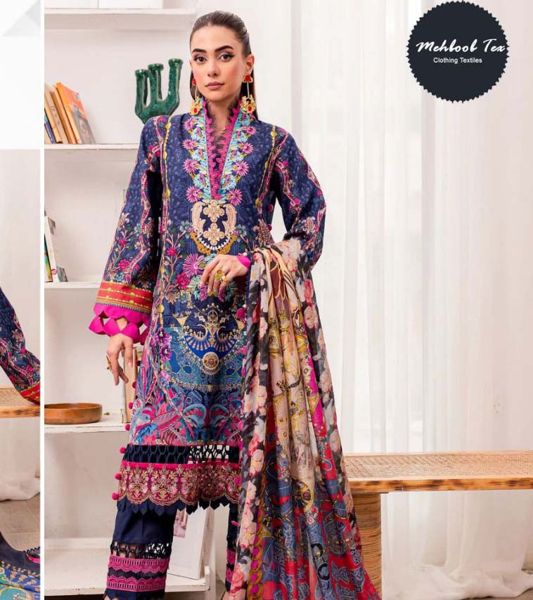 Mehboob Tex Nayra Vol 24 Chiffon Dupatta Wholesale Pakistani Salwar Suit Catalog