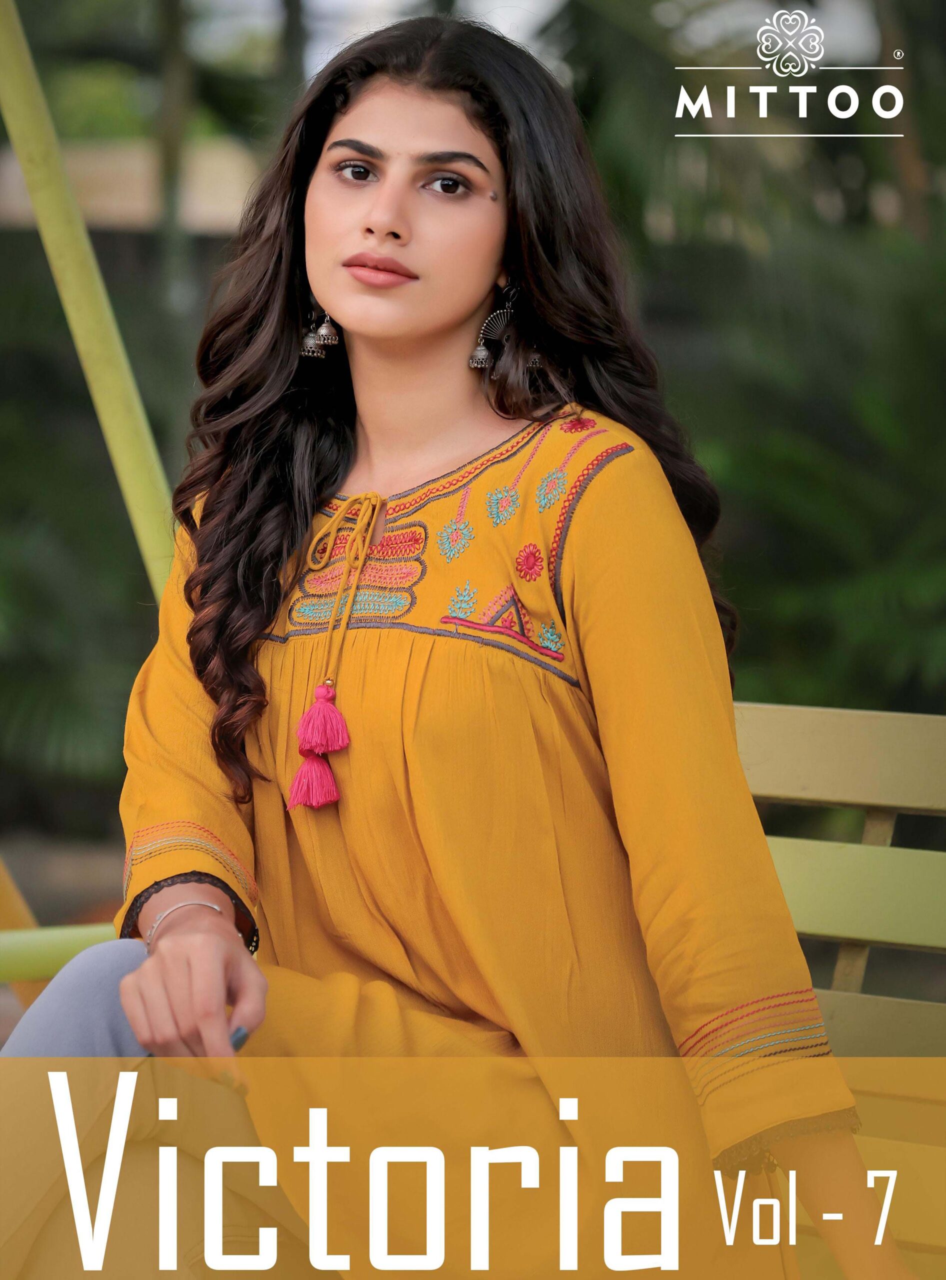 Mittoo Victoria Vol 7 Rayon Print Wholesale Fancy Kurtis Catalog