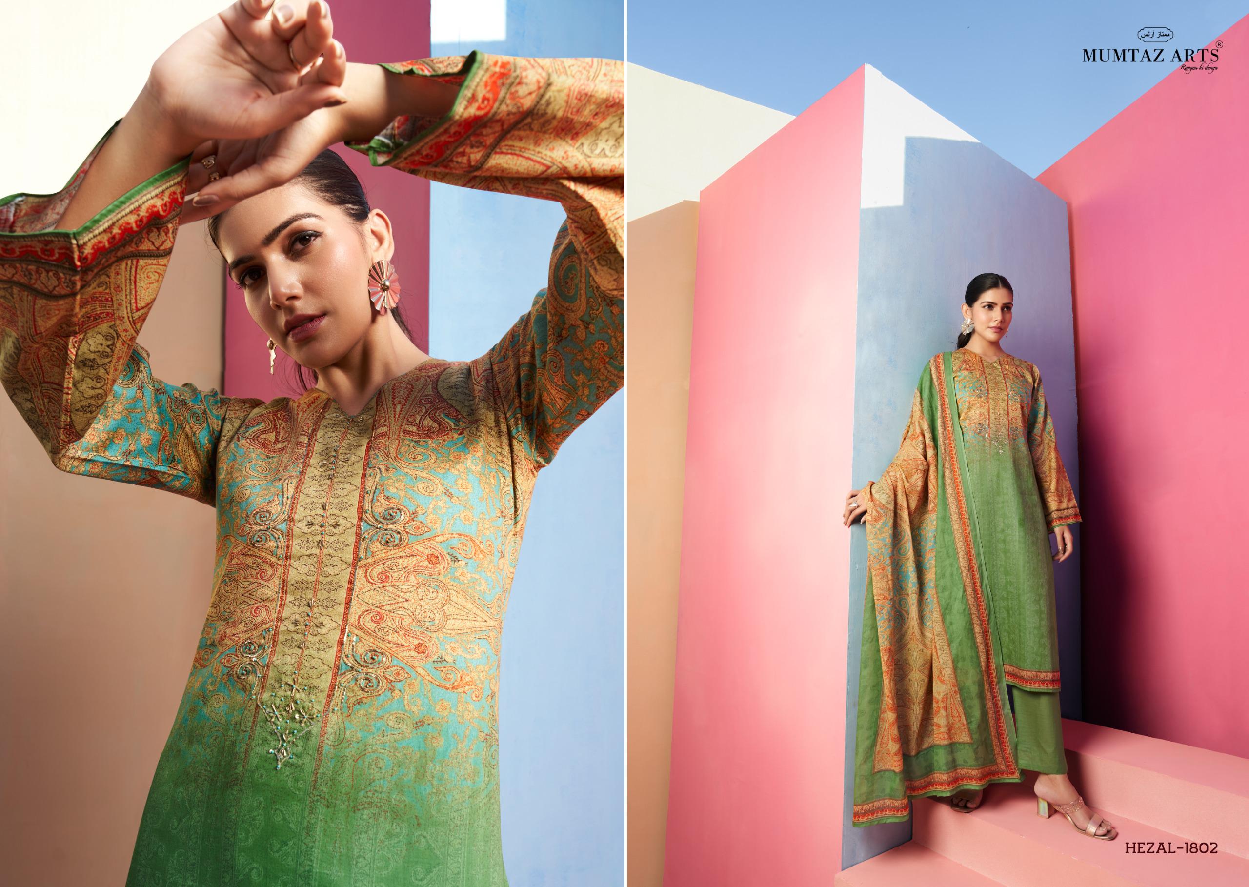 Mumtaz Hazel Jam Satin Digital Printed Wholesale Dress Material Collection - Image 5