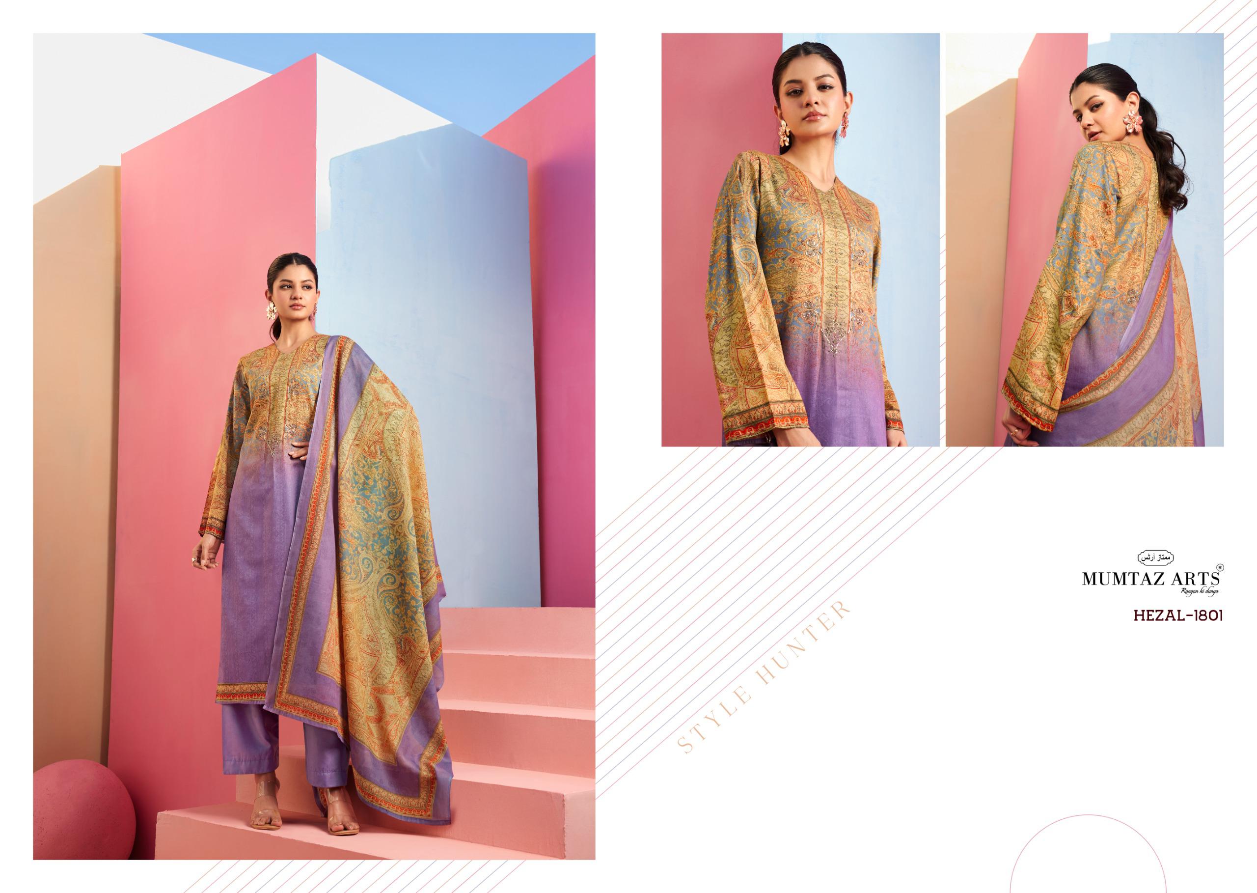 Mumtaz Hazel Jam Satin Digital Printed Wholesale Dress Material Collection - Image 7
