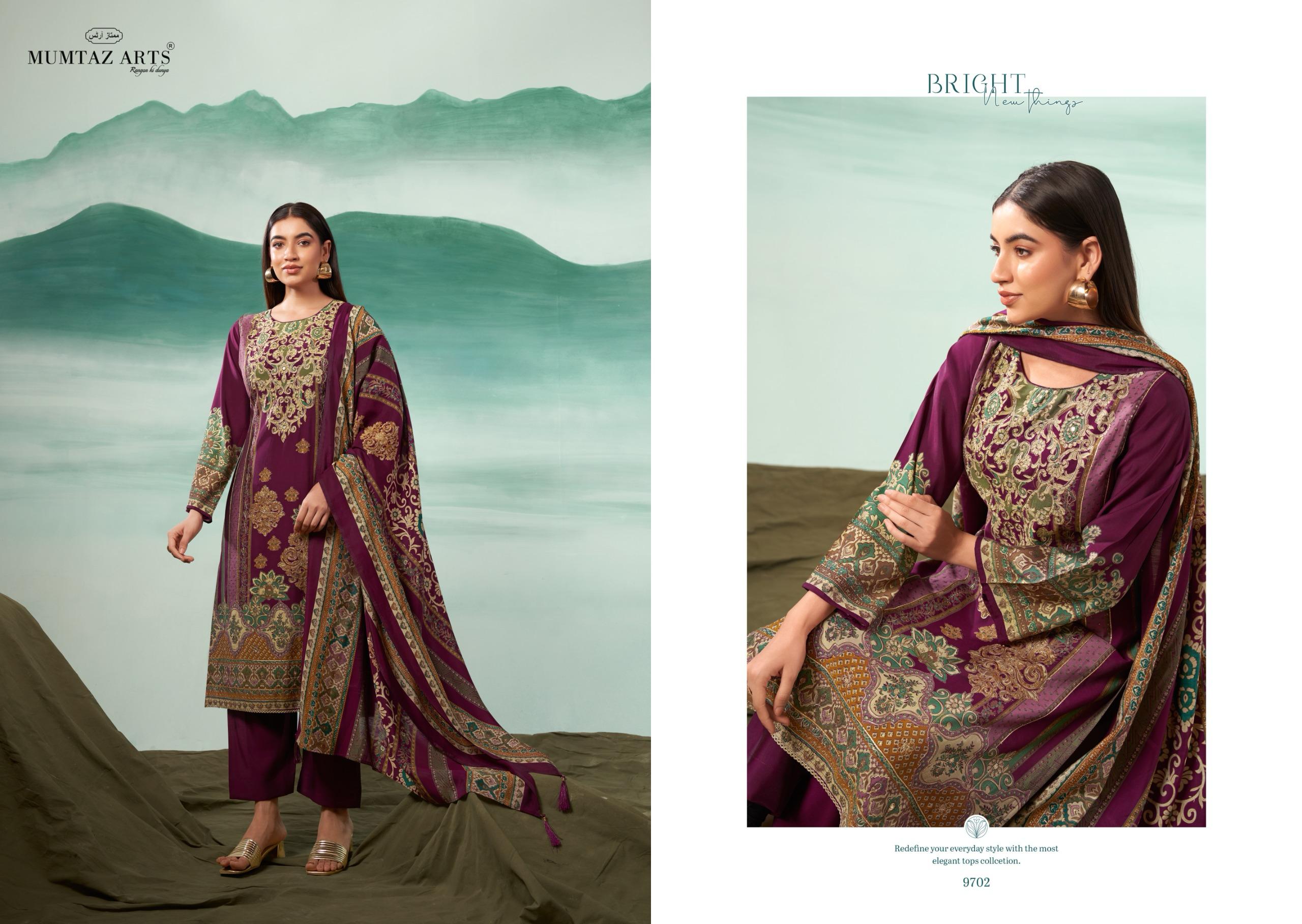 Mumtaz Mizaaz Maslin Digital Printed Wholesale Pakistani Dress Material Collection - Image 4