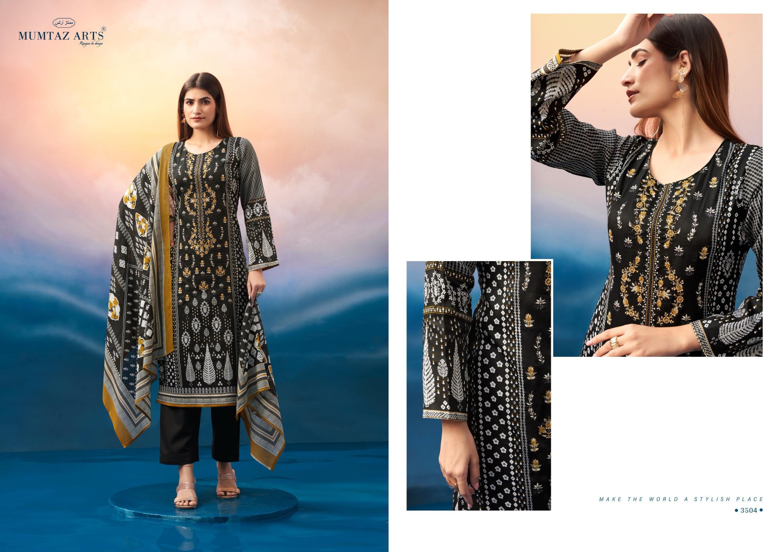 Mumtaz Noor E Jahan Jam Satin Digital Printed Wholesale Pakistani Eid Collection - Image 2