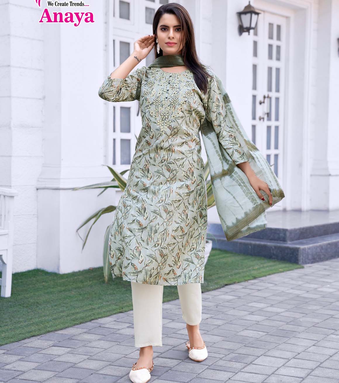 Mystic 9 Anaya Vol 1 Rayon Foil Printed Wholesale Kurti Bottom With Dupatta Catalog