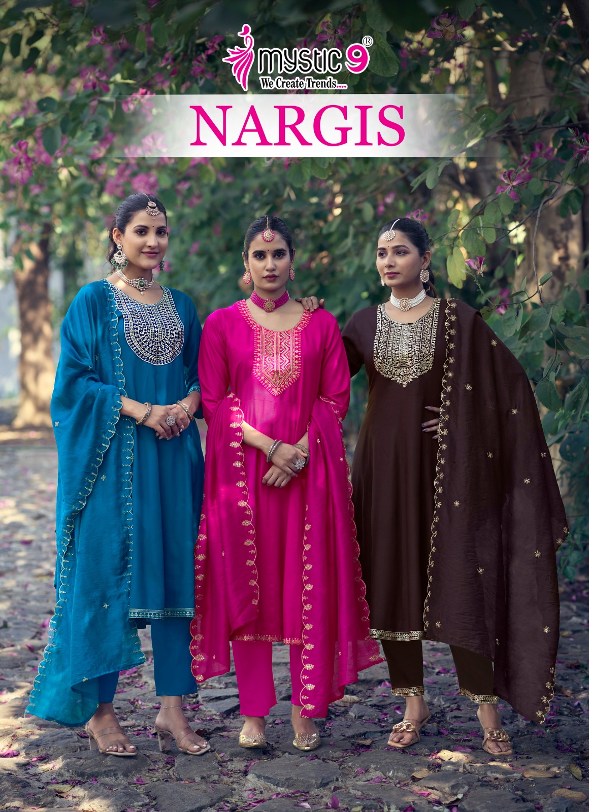 Mystic 9 Nargis Vol 1 Premium Heavy Rayon Wholesale Readymade Salwar Suit Catalog