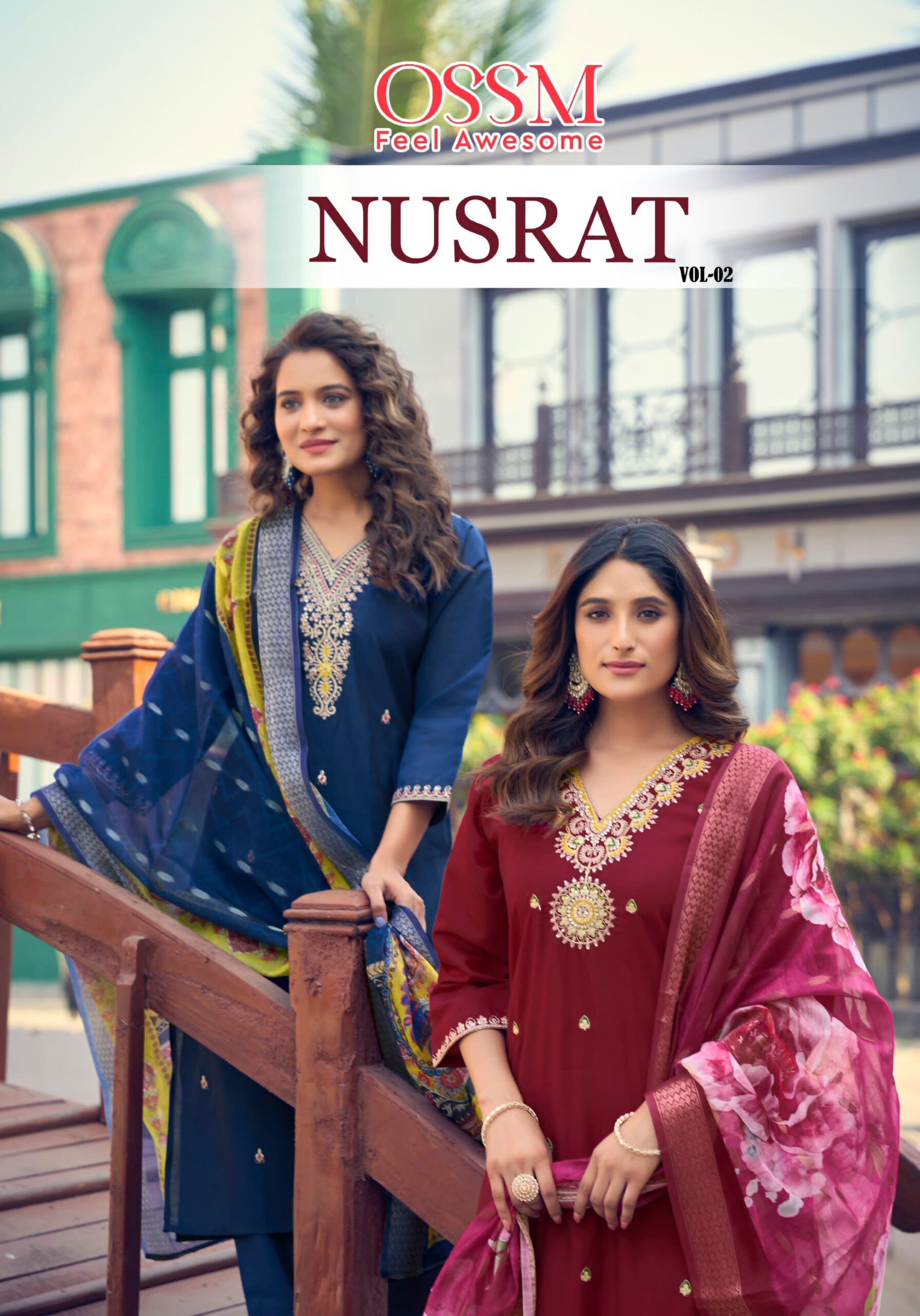 Ossm Nusrat Vol 02 Pure Viscos Roman Silk Wholesale Readymade Salwar Suit Catalog