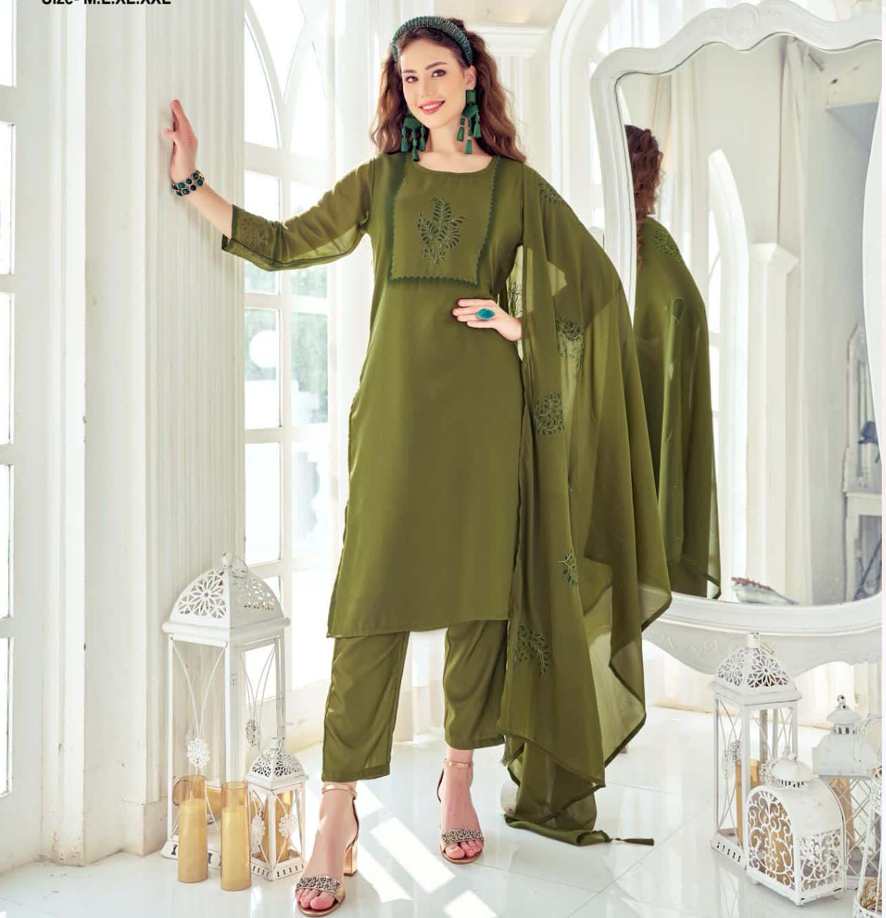 Poonam Designer Hand Craft Georgette Wholesale Readymade Salwar Suit Catalog