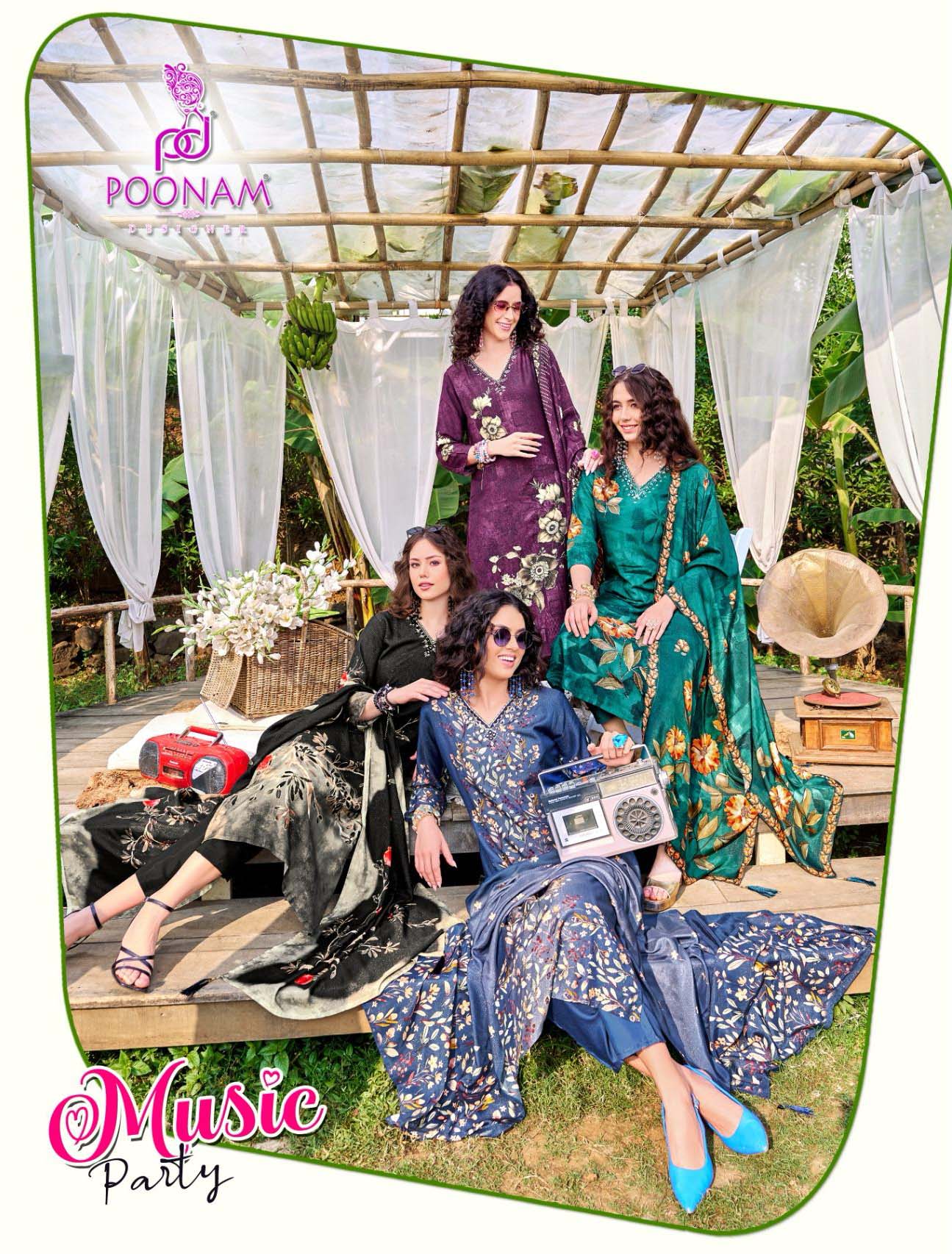 Poonam Designer Music Party Pure Musline Shimmer Wholesale Readymade Salwar Suit Catalog