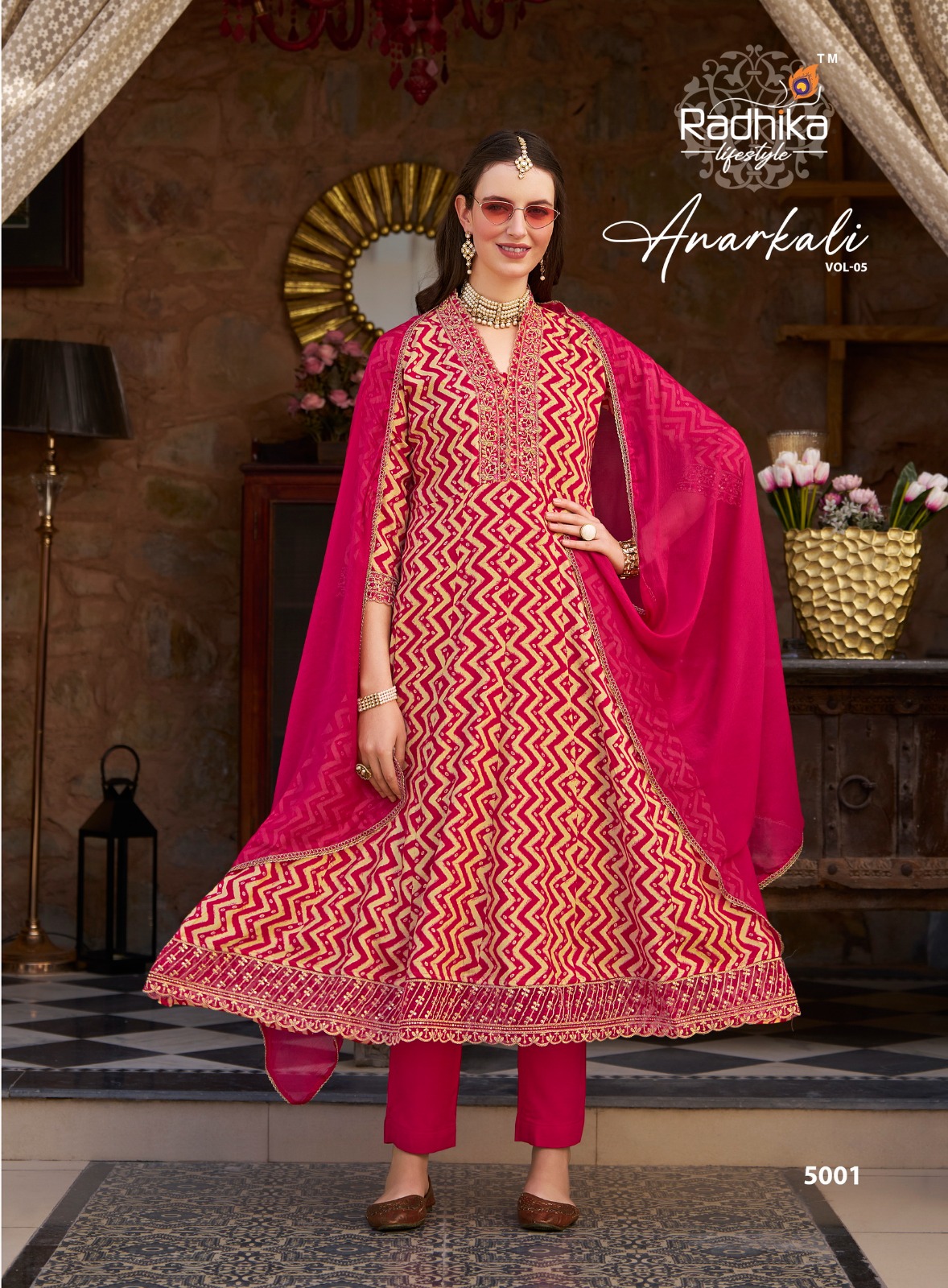 Radhika Anarkali Vol 5 Rayon Wholesale Readymade Salwar Suit Catalog - Image 3