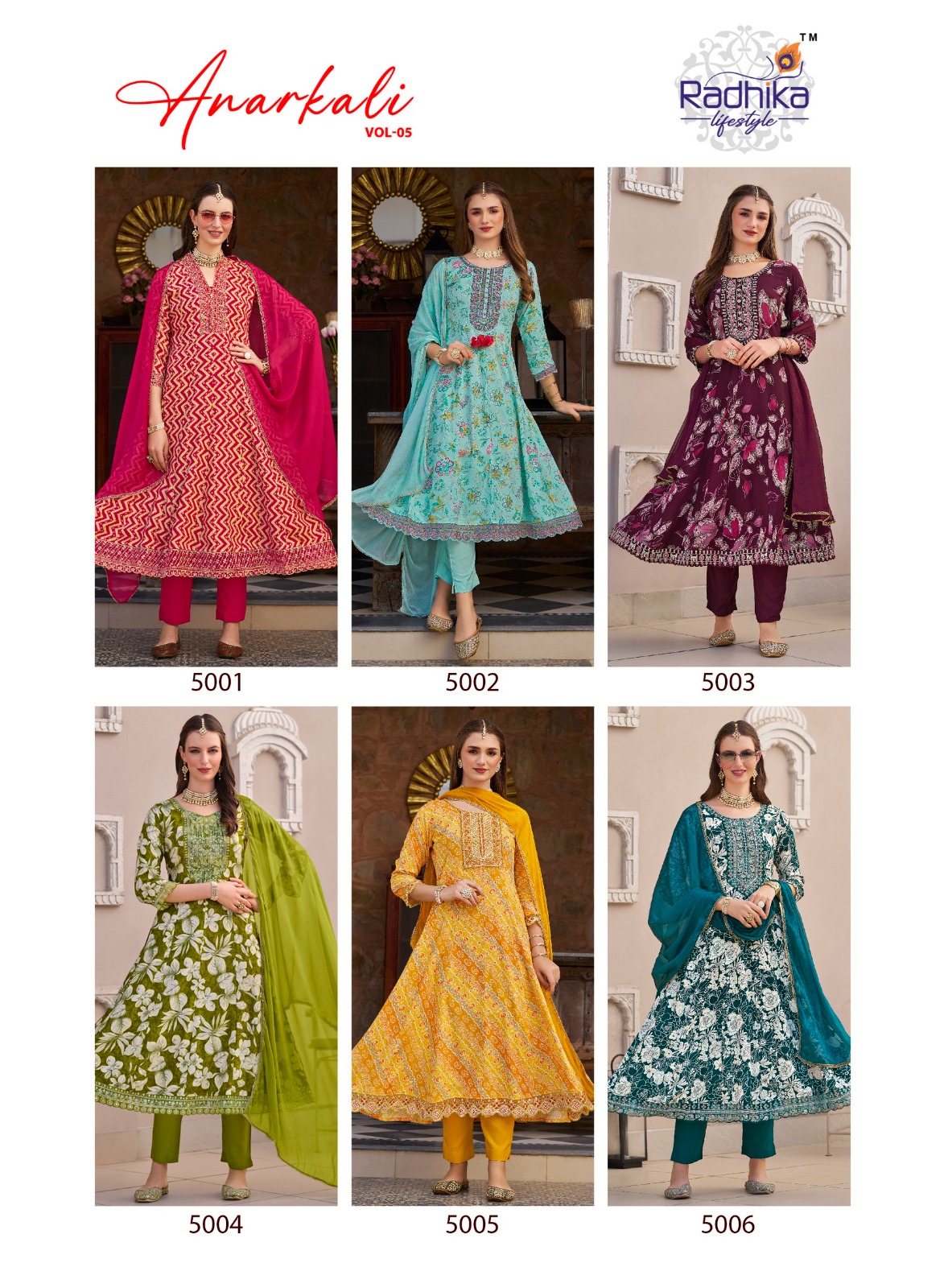 Radhika Anarkali Vol 5 Rayon Wholesale Readymade Salwar Suit Catalog - Image 7
