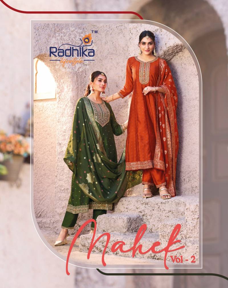 Radhika Mahek Vol 2 Vichitra Silk Wholesale Kurti Bottom With Dupatta Collection