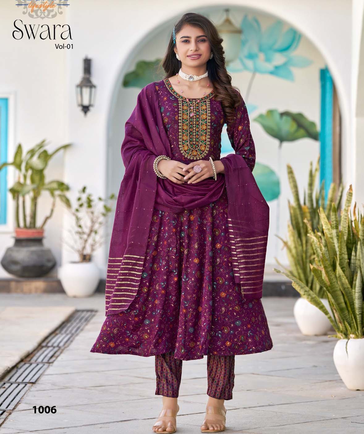 Radhika Swara Vol 1 Rayon Wholesale Anarkali Readymade Suit Catalog