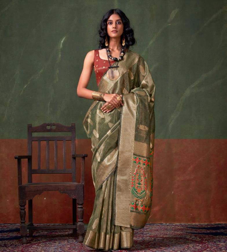 Rajtex Korra Signature Paithani Zari Tissue Wholesale Fancy Sarees Catalog