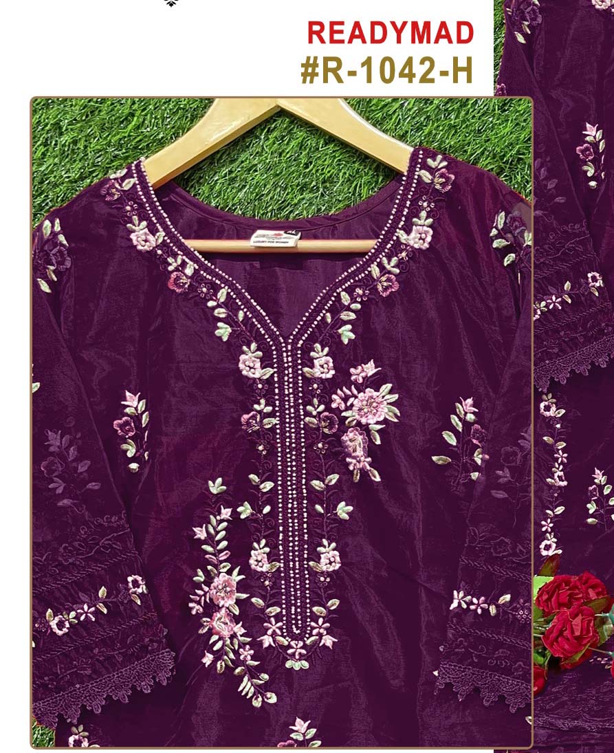 Ramsha R-1042 Orgenza Wholesale Pakistani Readymade Salwar Suit Catalog